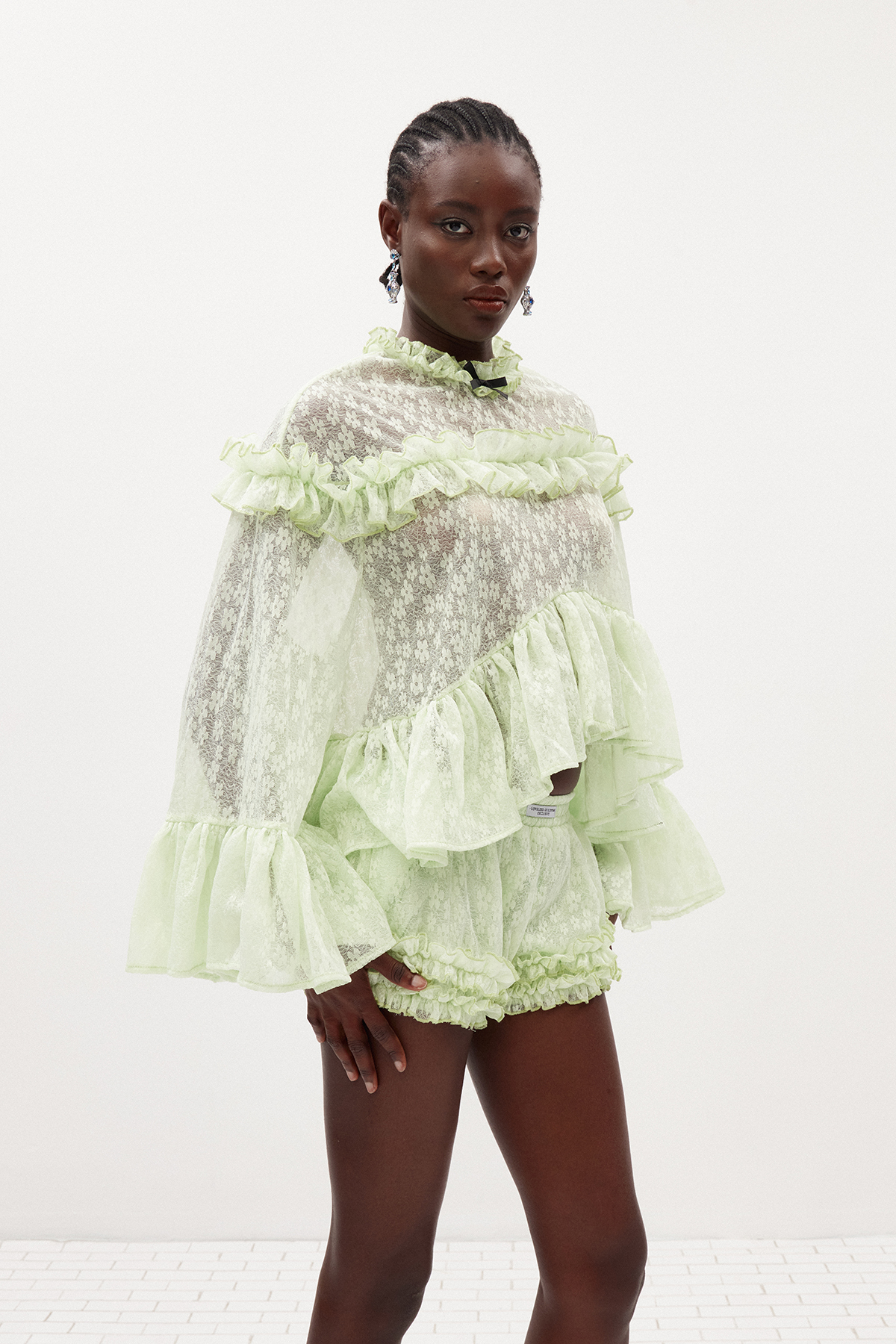 Ilija Lace Ruffle Shorts Set