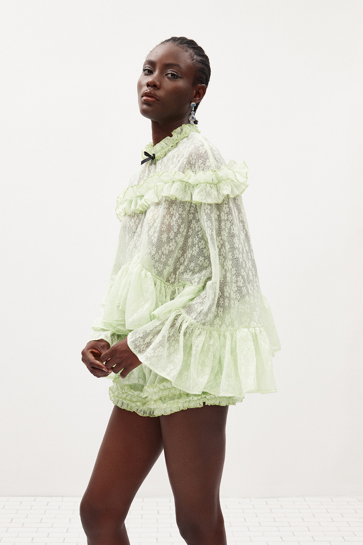 Ilija Lace Ruffle Shorts Set