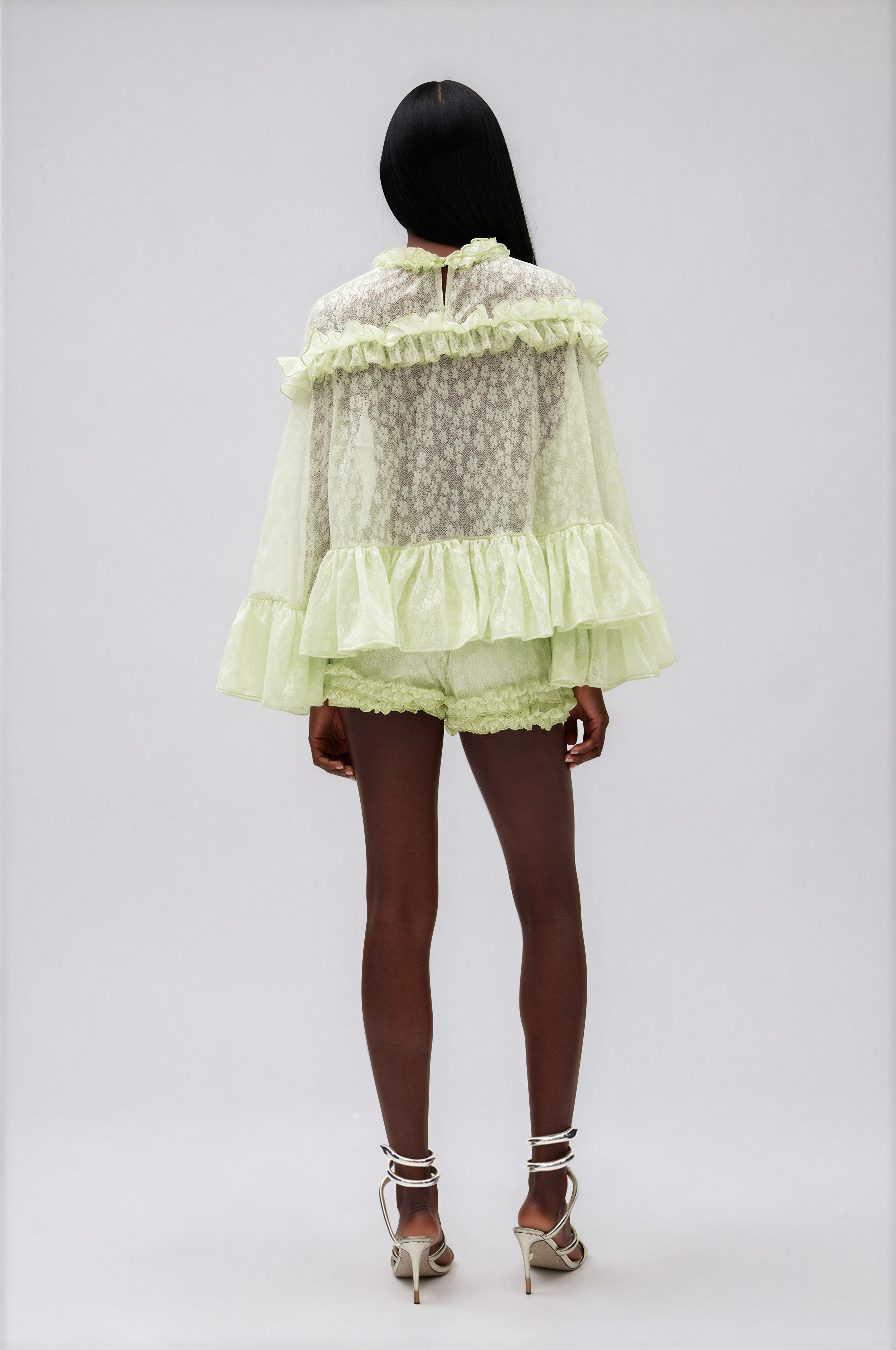 Ilija Lace Ruffle Shorts Set