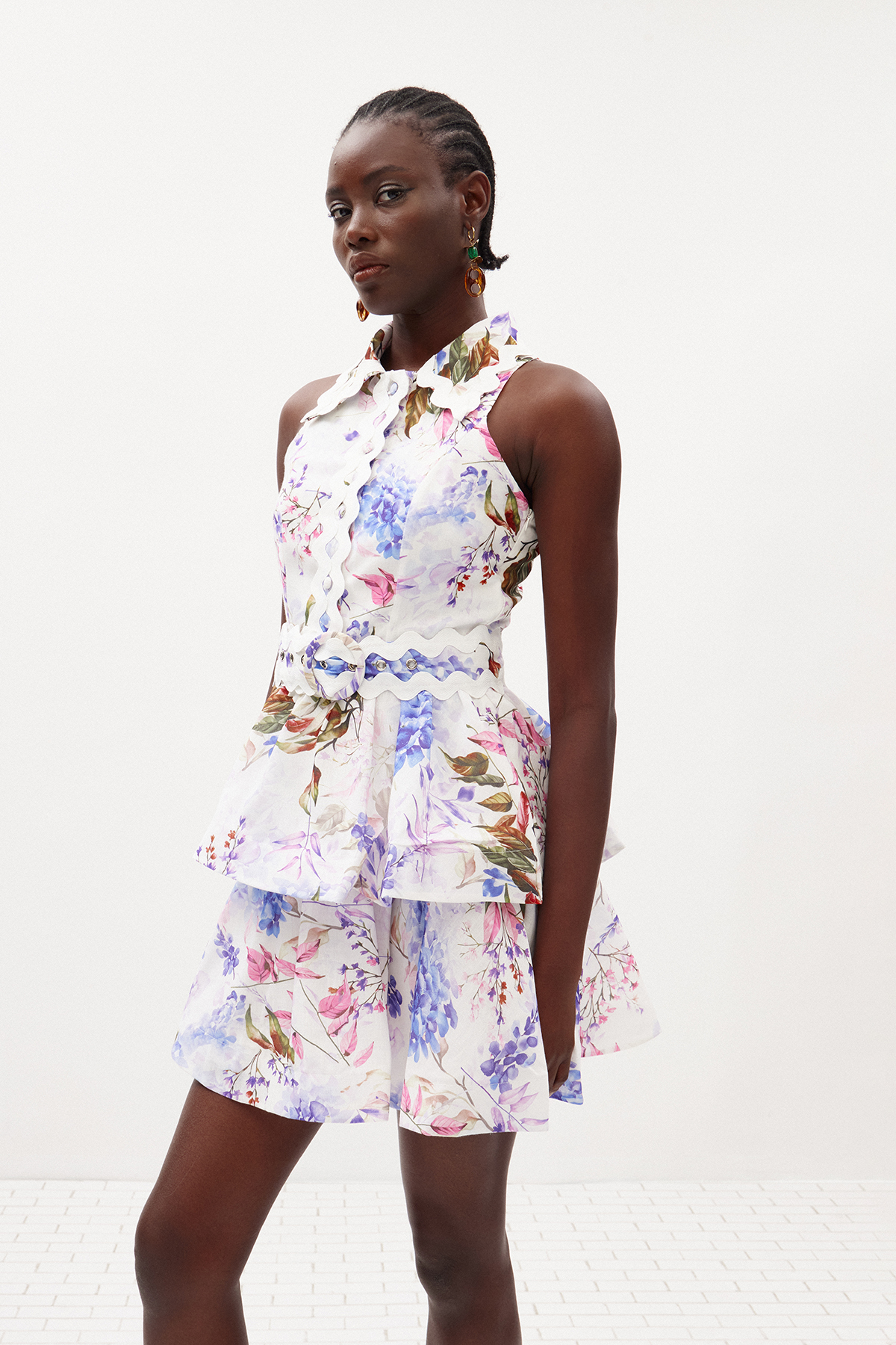 Ilinca Ruffle Floral Mini Dress