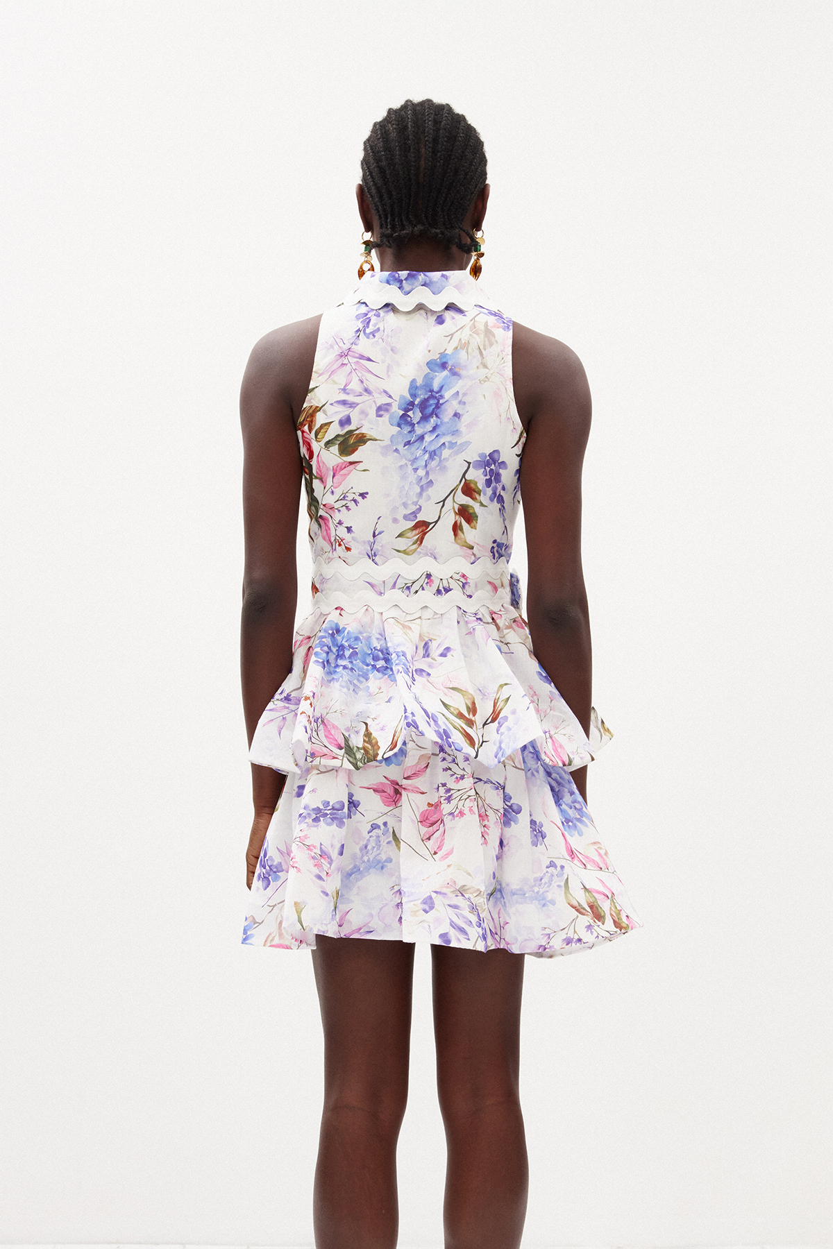 Ilinca Ruffle Floral Mini Dress