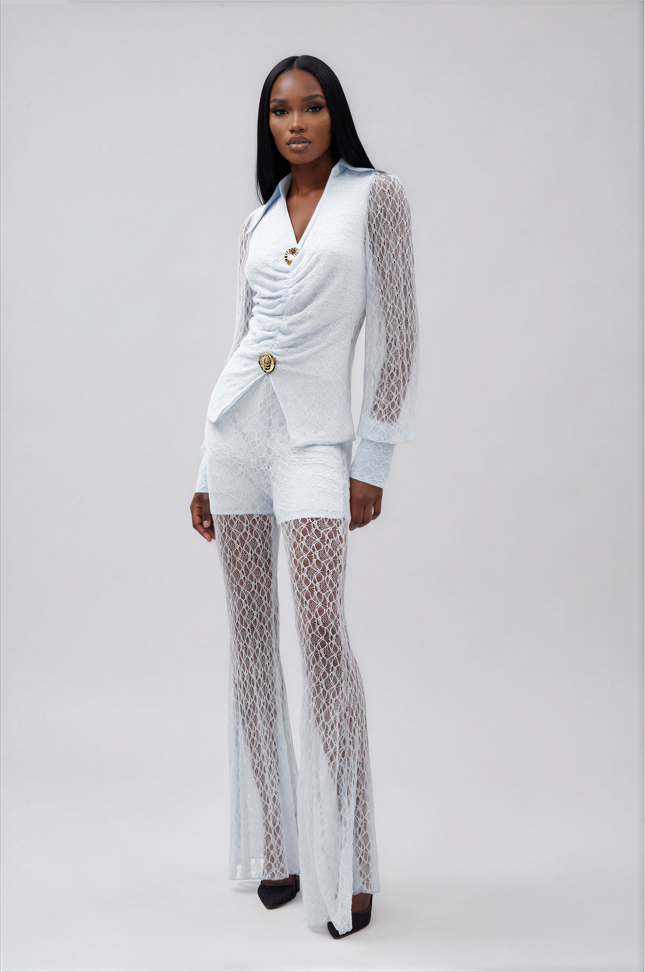 Ilinka Lace Draped Pants Set