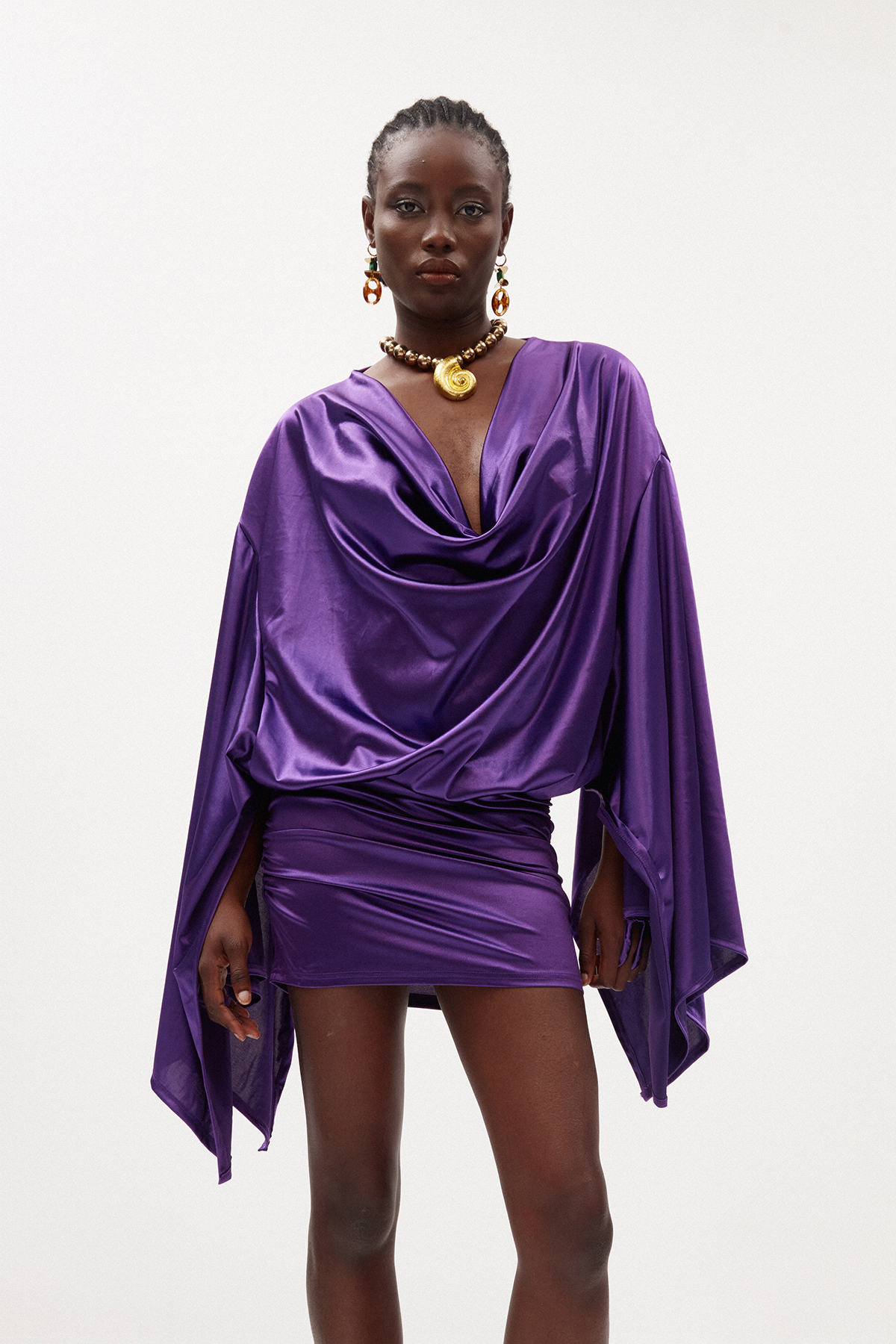 Iliyana Cowl Neck Mini Dress