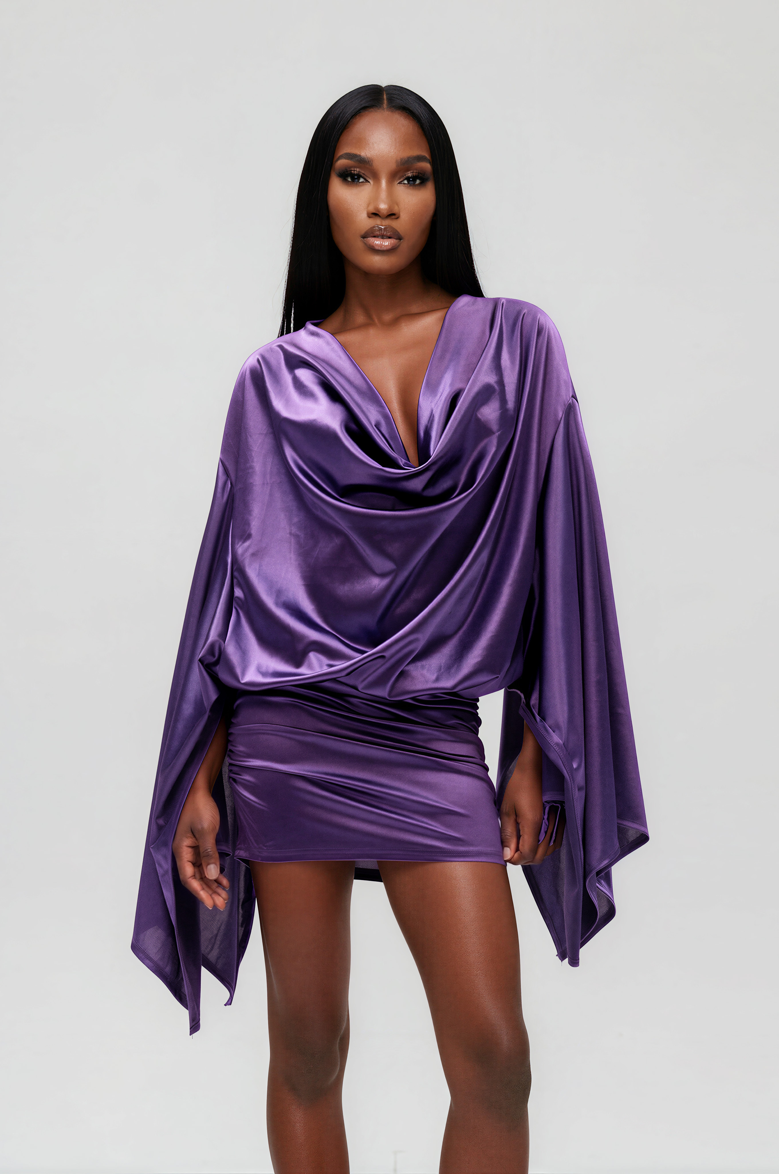 Iliyana Cowl Neck Mini Dress
