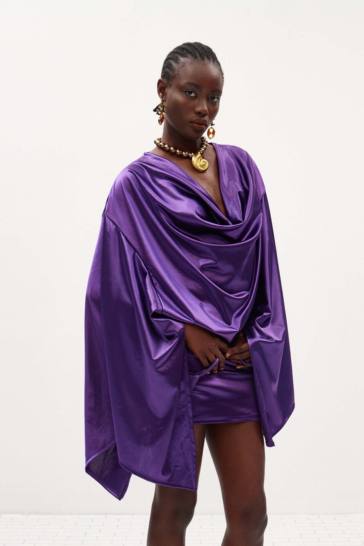Iliyana Cowl Neck Mini Dress