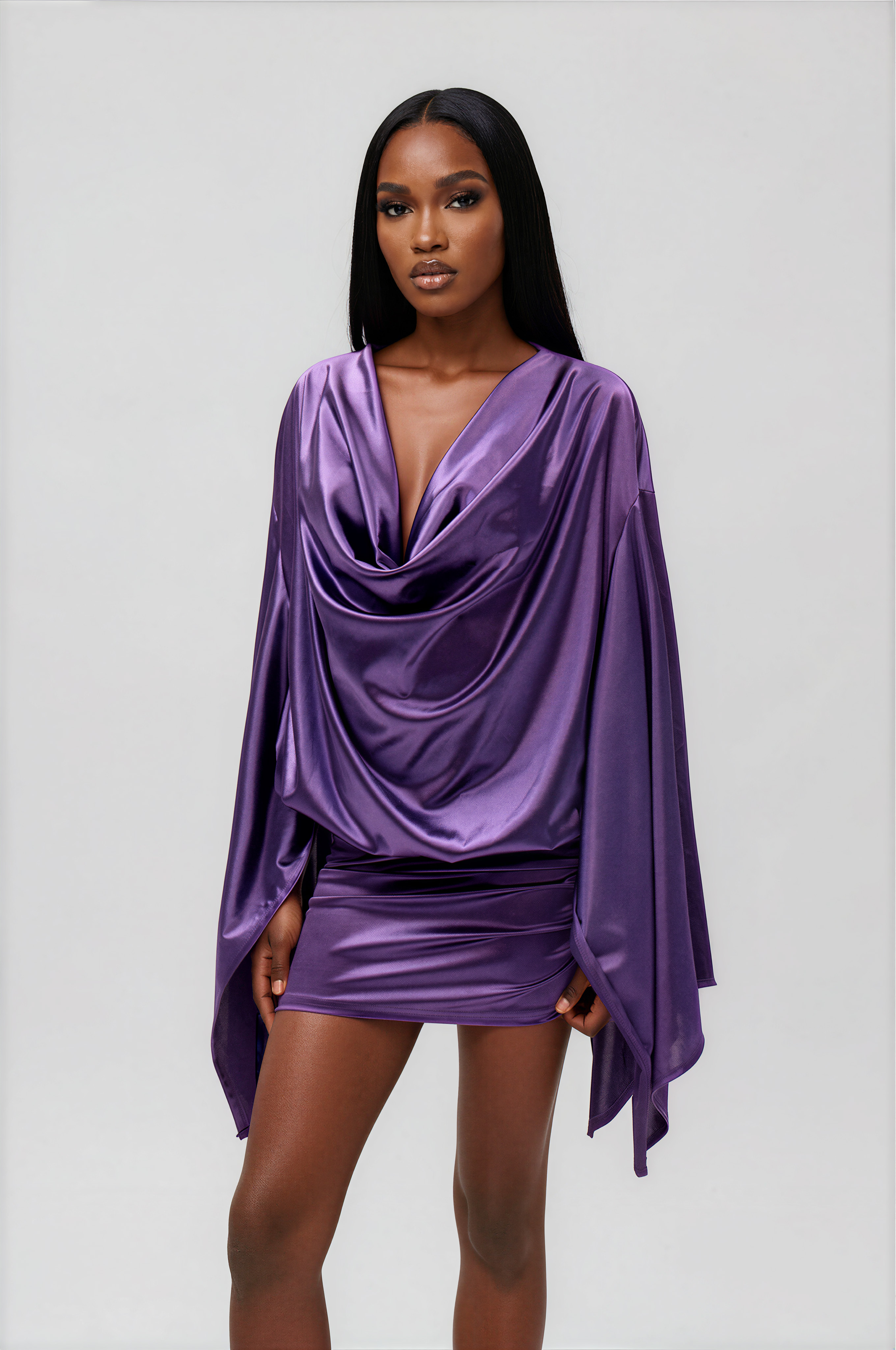 Iliyana Cowl Neck Mini Dress