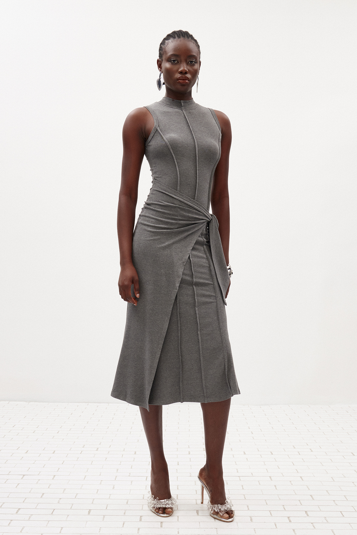 Ilkay Sleeveless Ruch Midi Dress