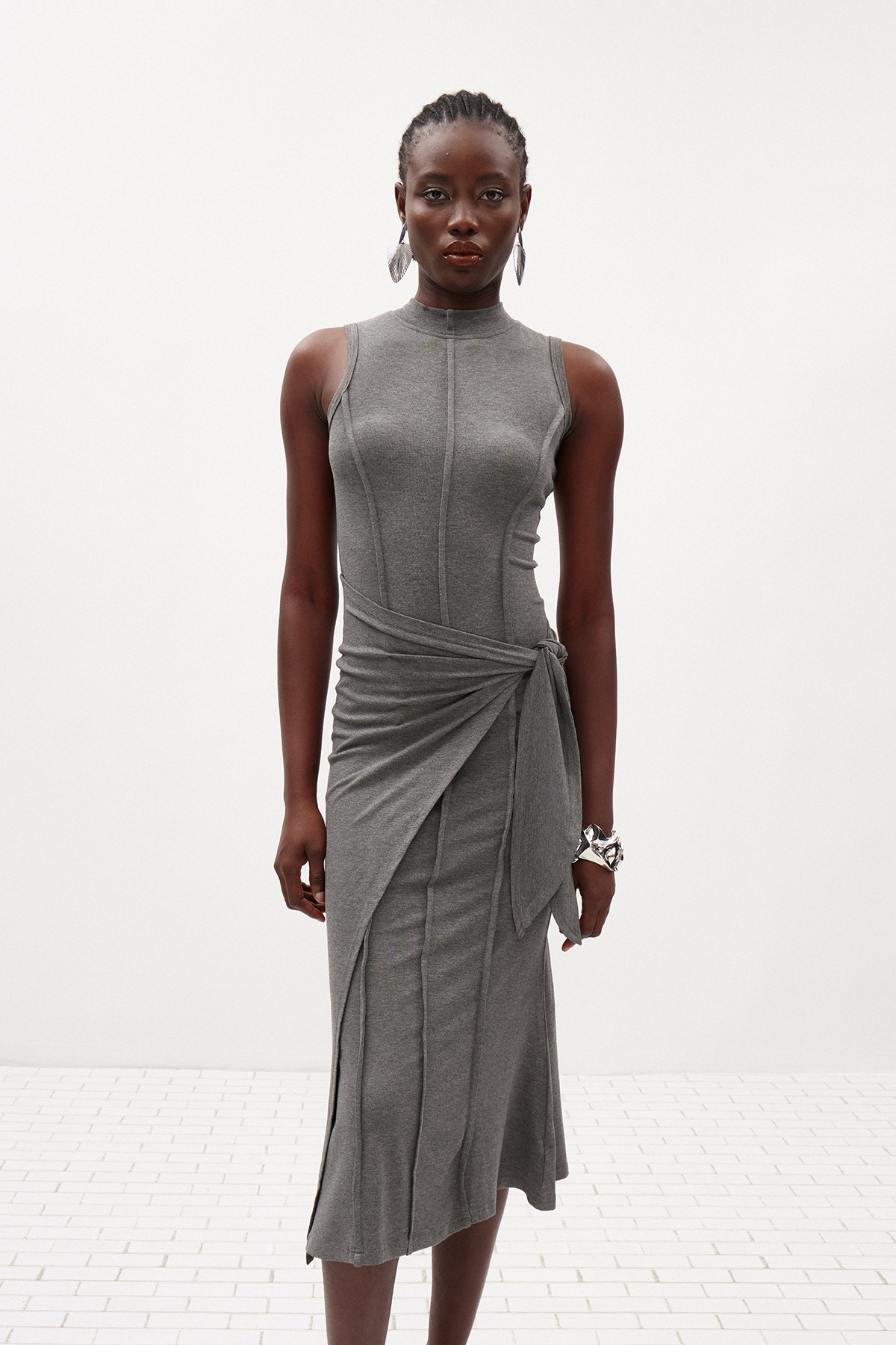 Ilkay Sleeveless Ruch Midi Dress