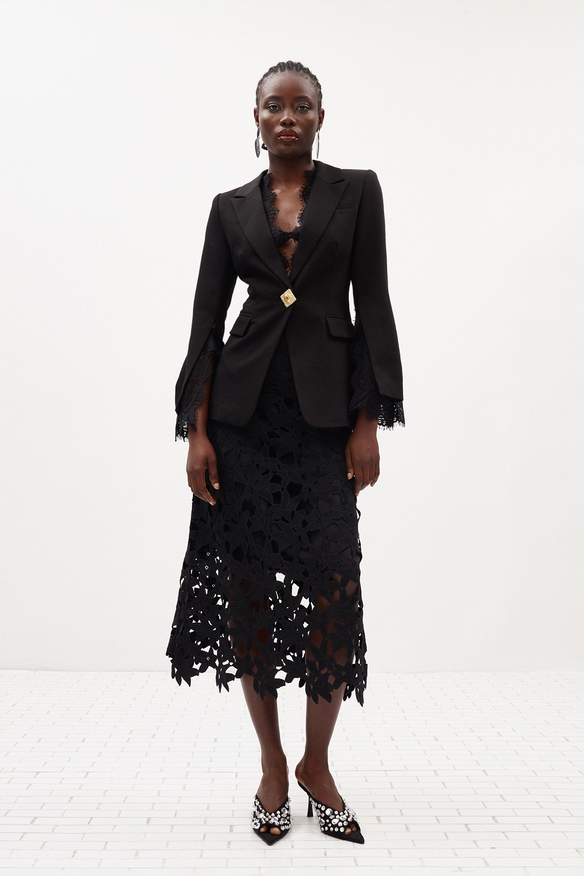 Ilker Lace Embellished Blazer