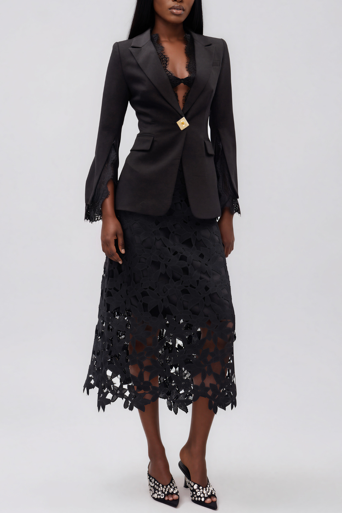 Ilker Lace Embellished Blazer