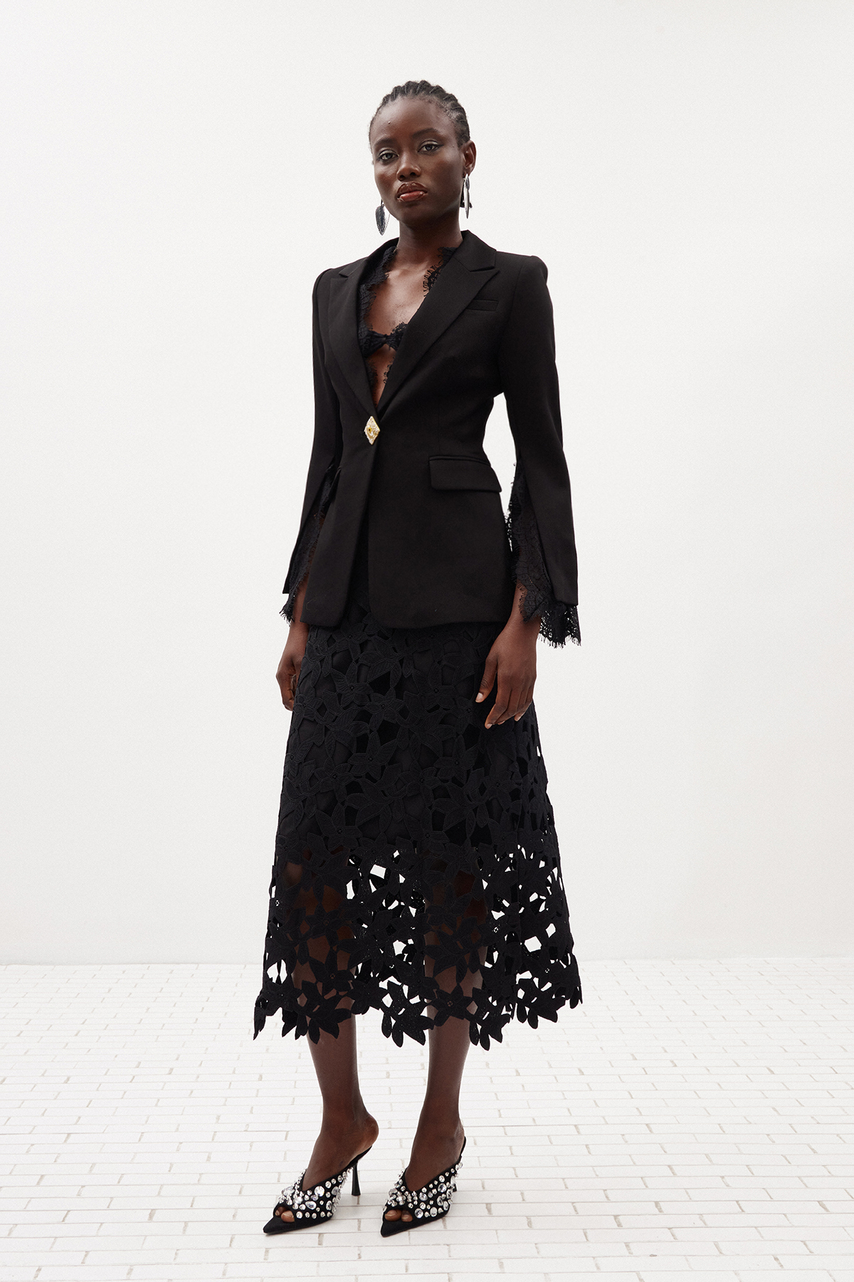 Ilker Lace Embellished Blazer