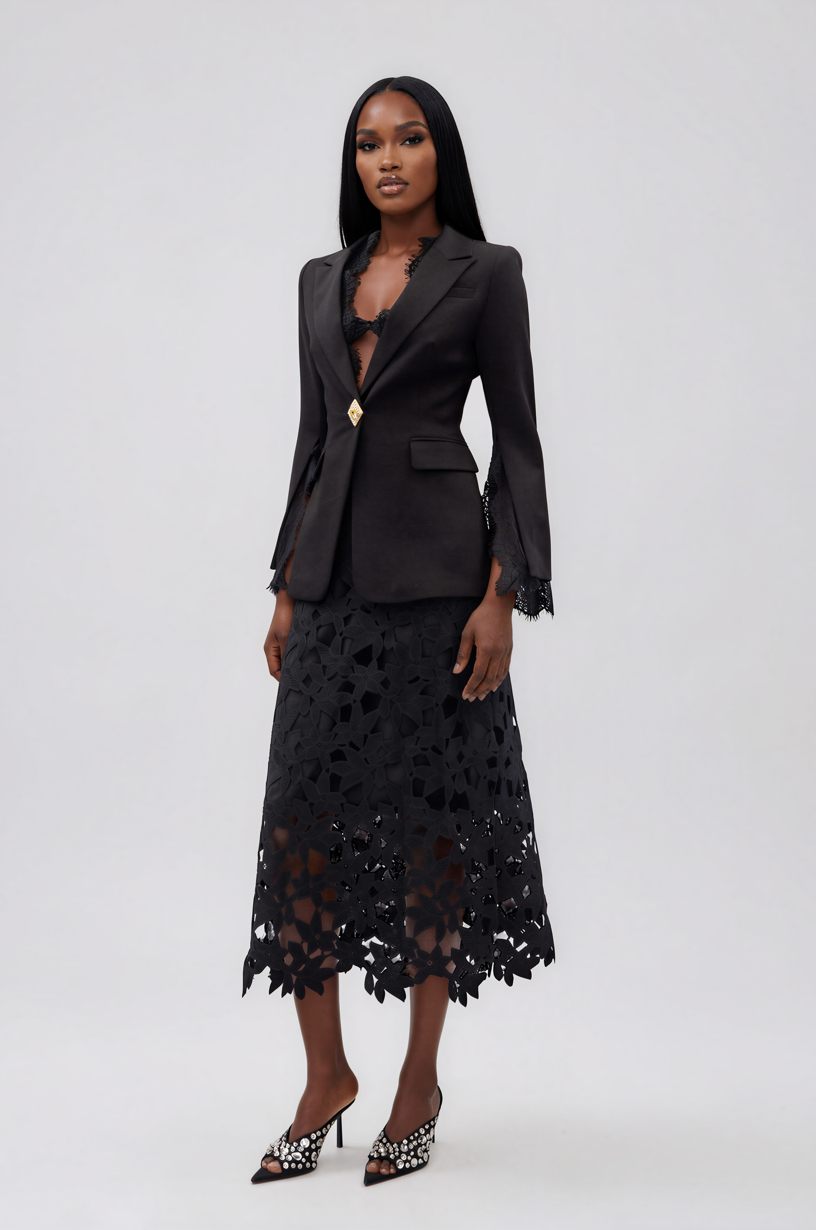 Ilker Lace Embellished Blazer