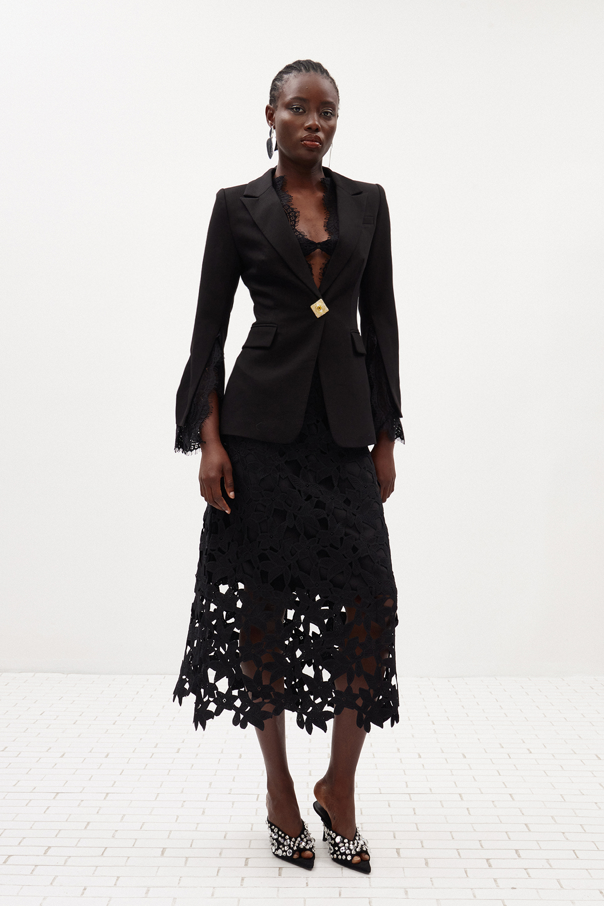 Ilker Lace Embellished Blazer