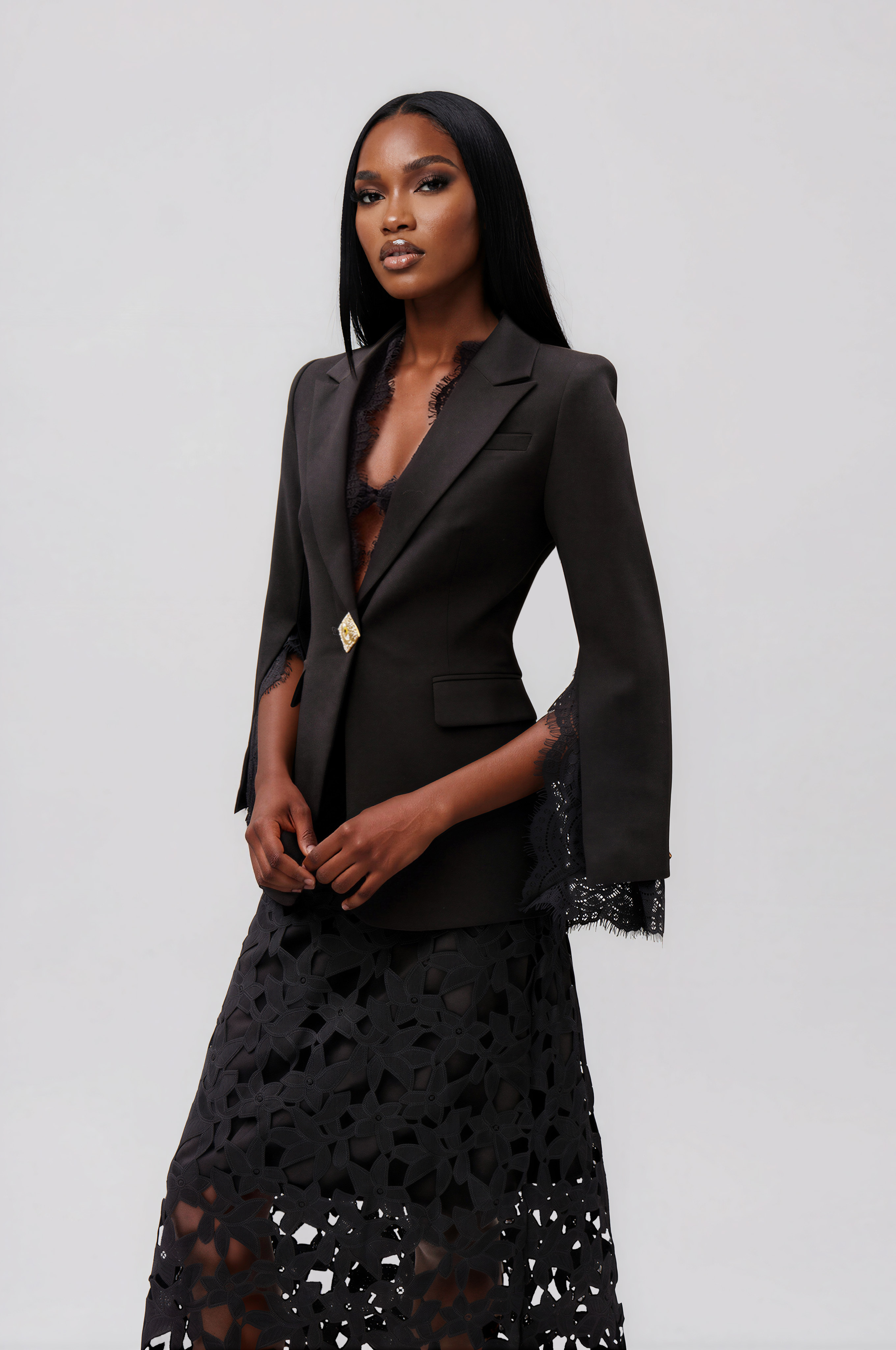Ilker Lace Embellished Blazer