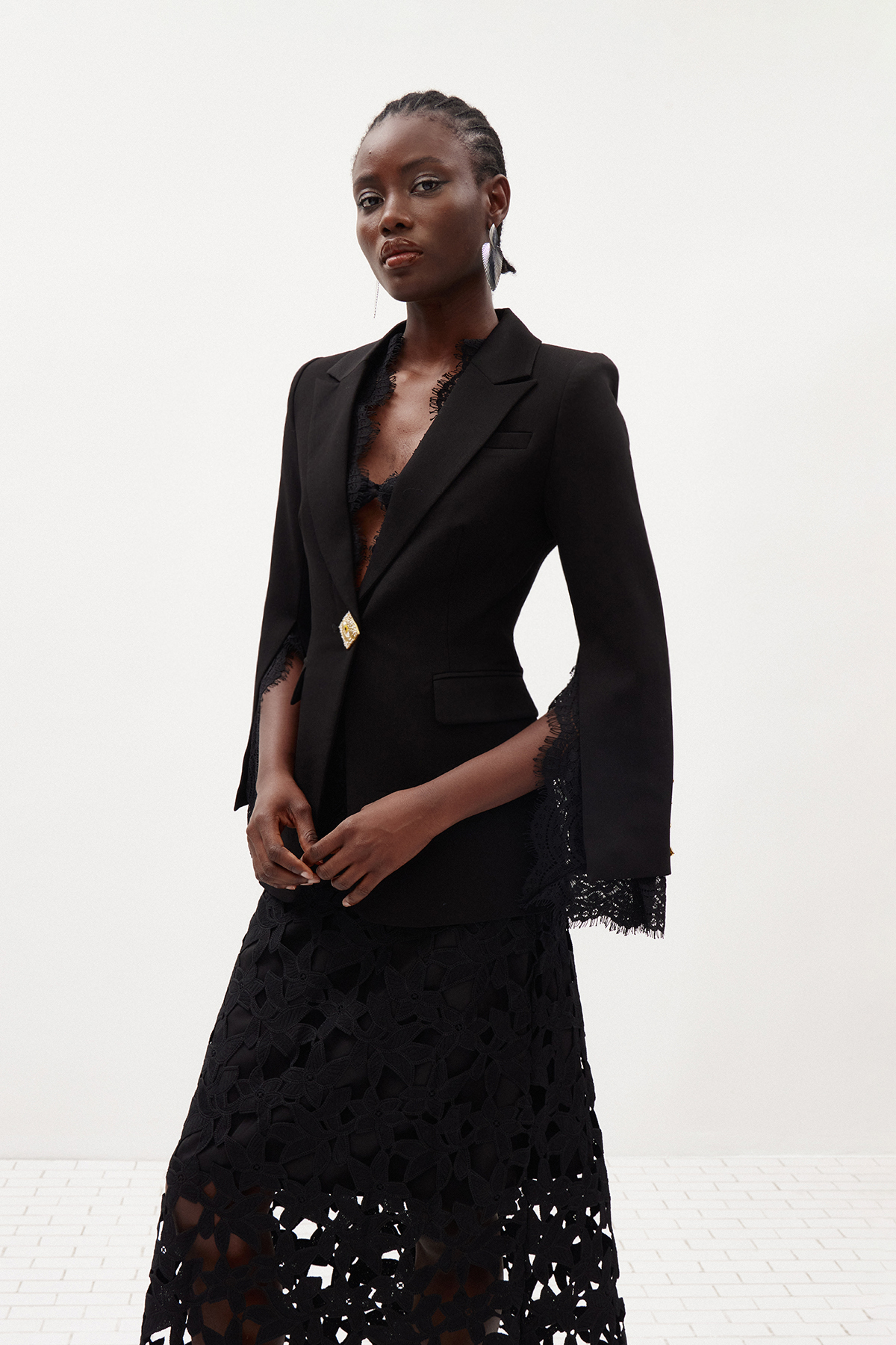 Ilker Lace Embellished Blazer