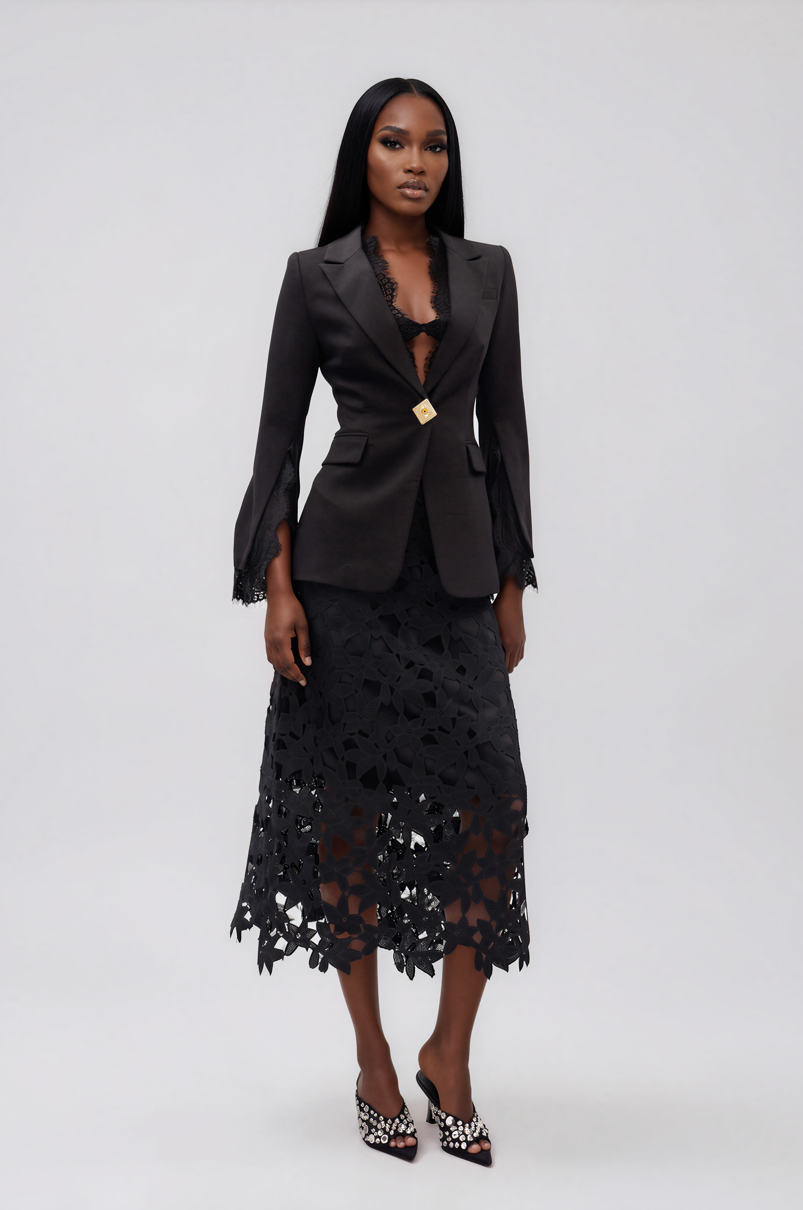 Ilker Lace Embellished Blazer