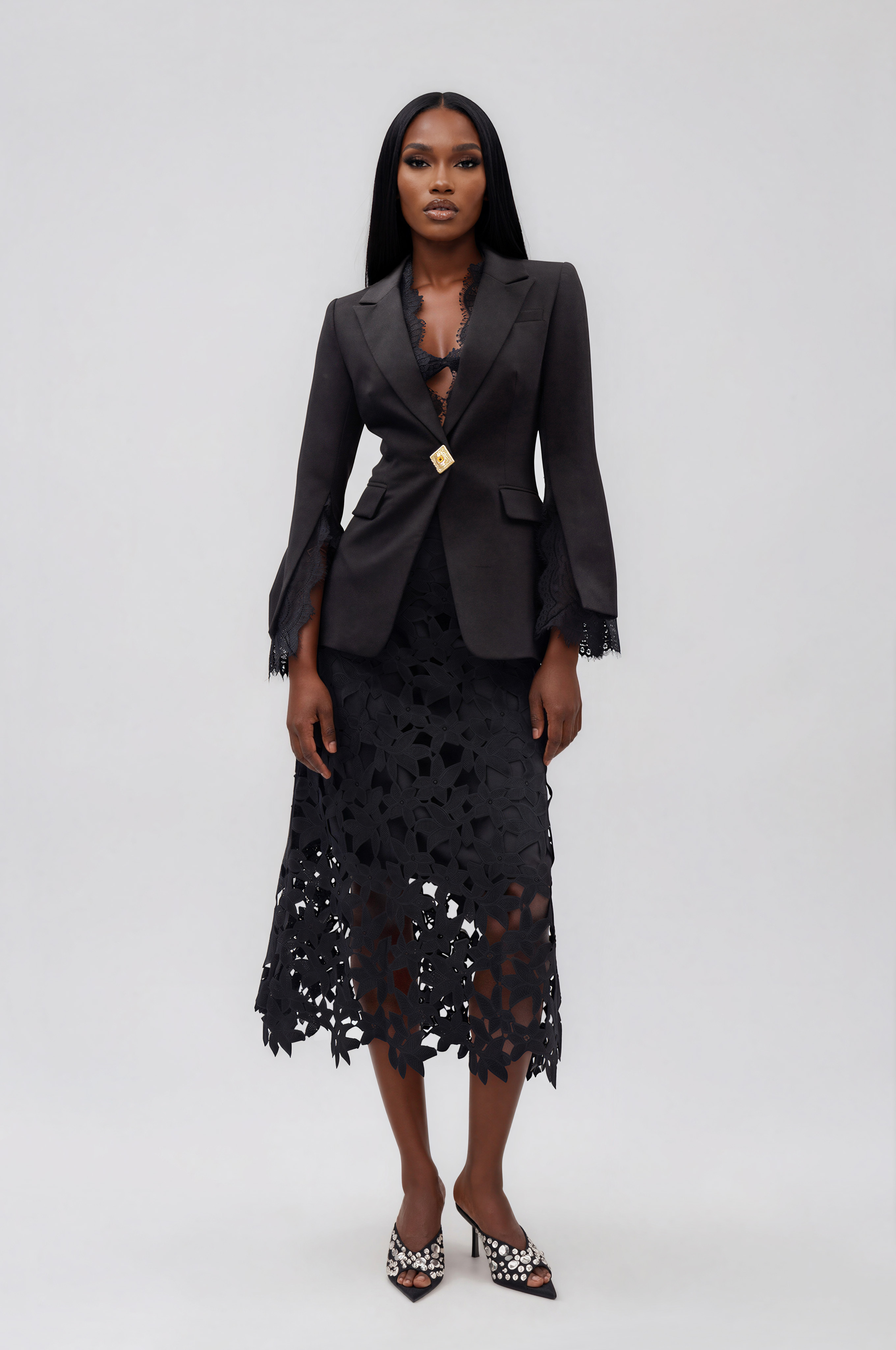 Ilker Lace Embellished Blazer