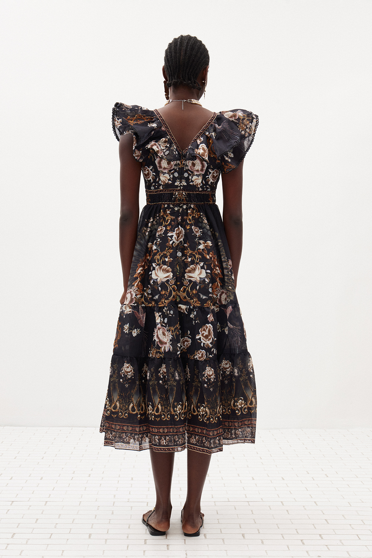 Ilkhom Plunge Floral Maxi Dress