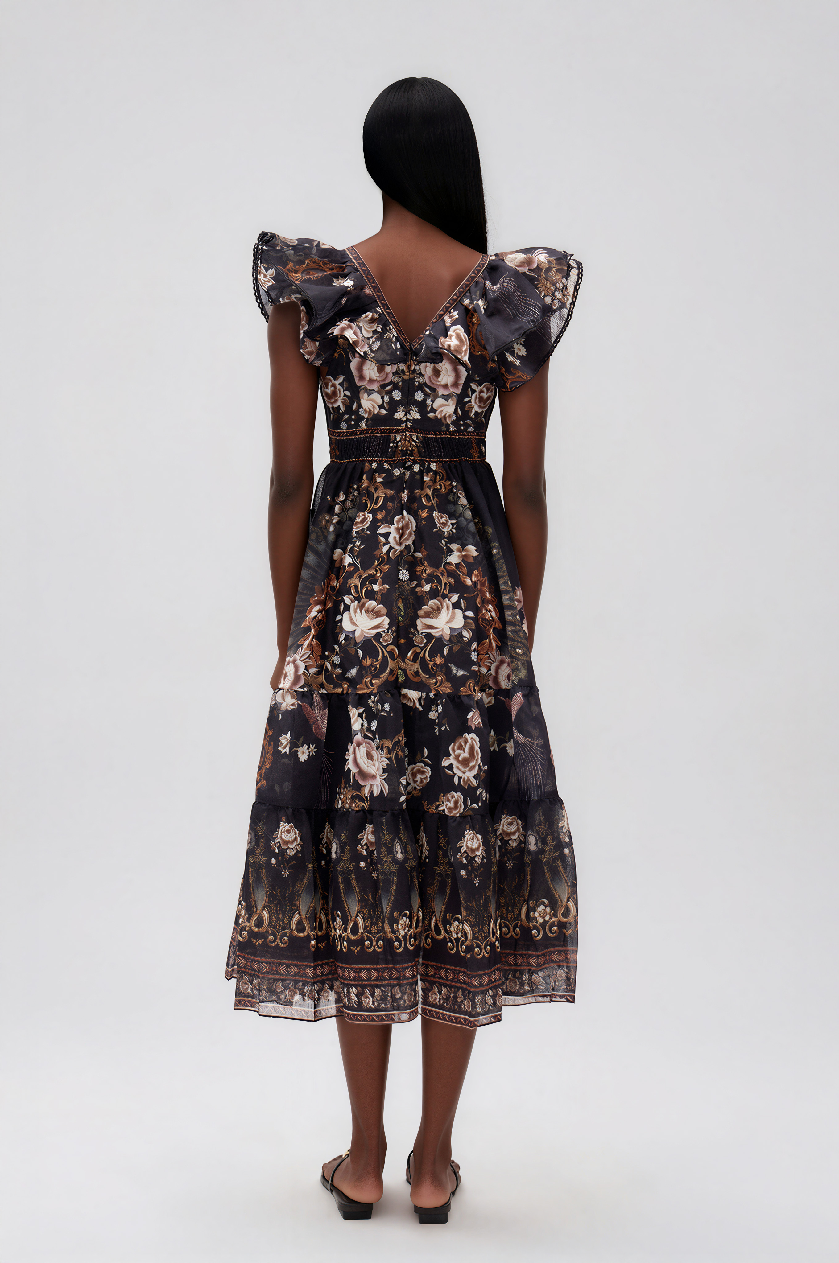 Ilkhom Plunge Floral Maxi Dress