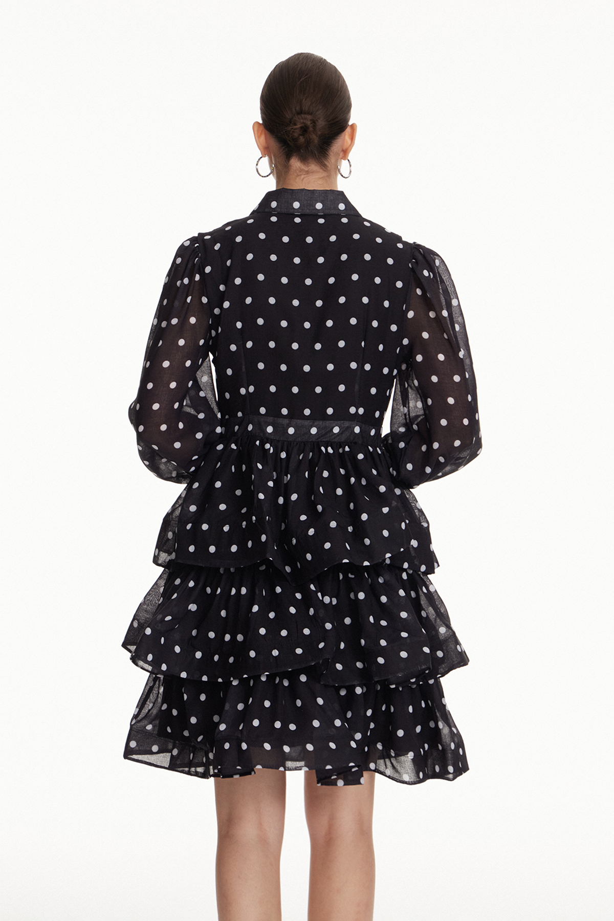 Illia Dot Ruffle Mini Dress