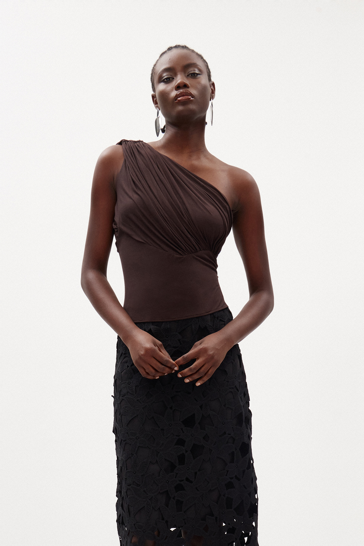 Illiam One Shoulder Draped Top