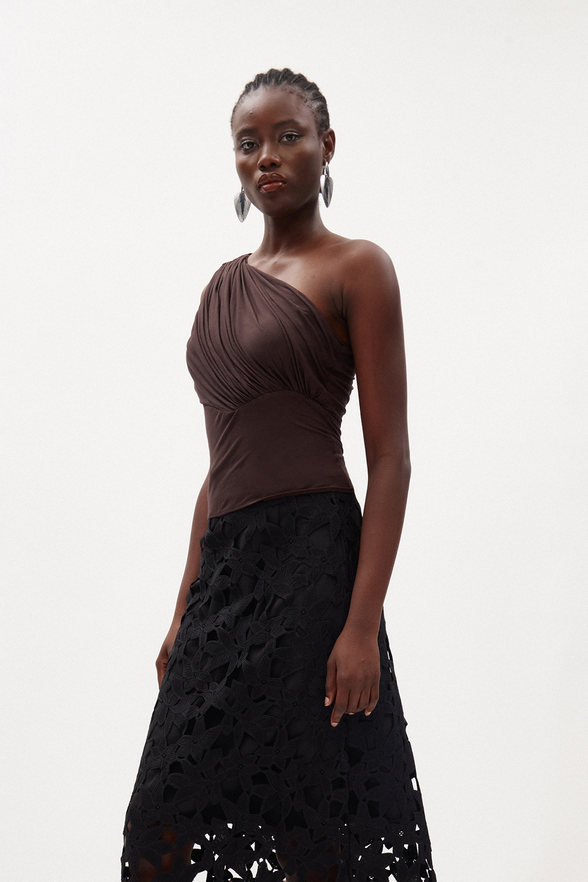 Illiam One Shoulder Draped Top