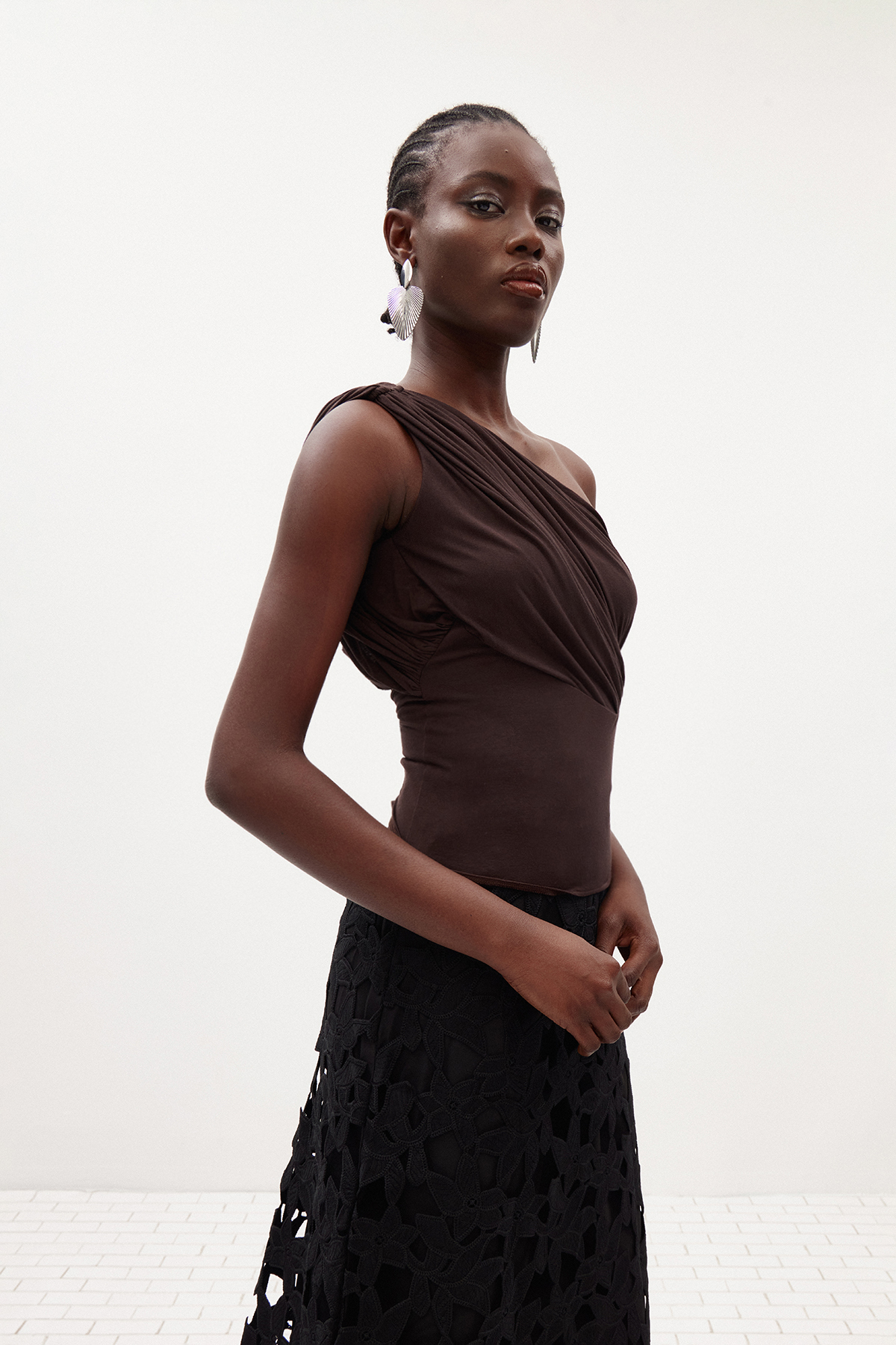 Illiam One Shoulder Draped Top
