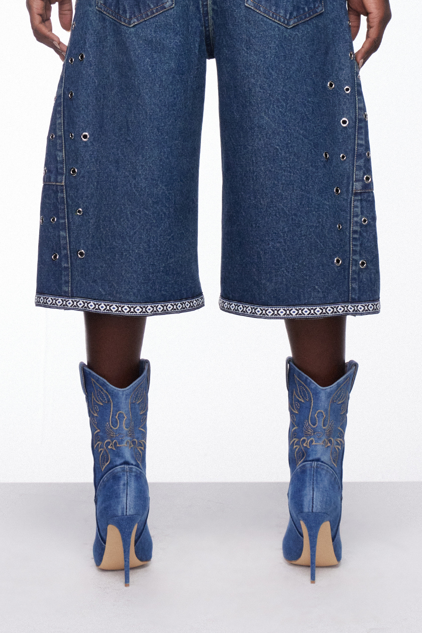 Ilona Embroidered Denim Boots