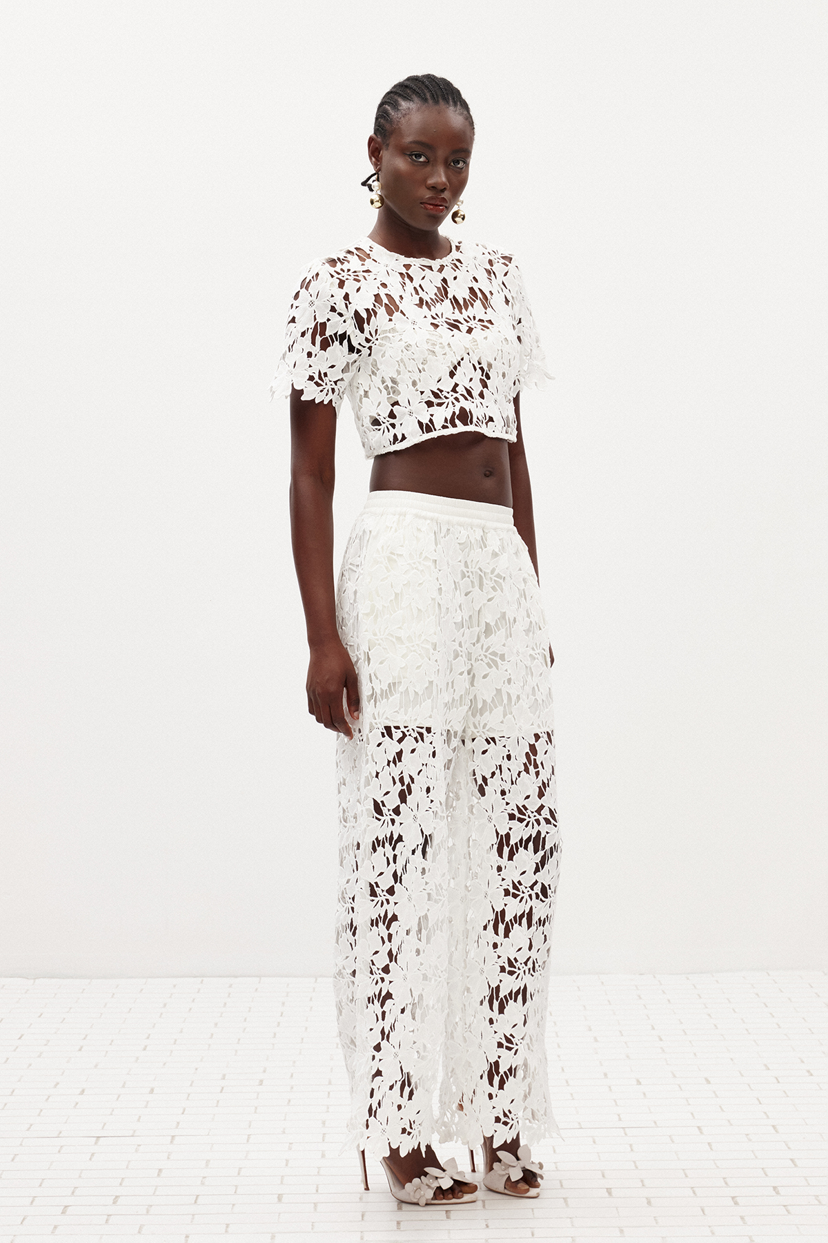 Ilpo Crop Lace Pants Set