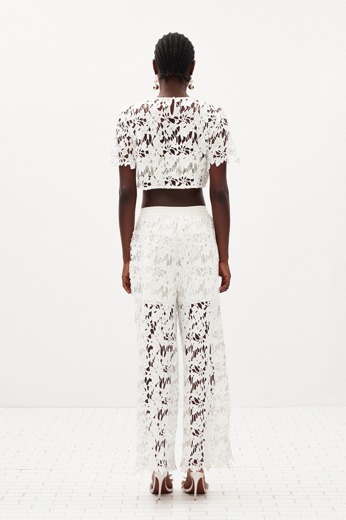 Ilpo Crop Lace Pants Set