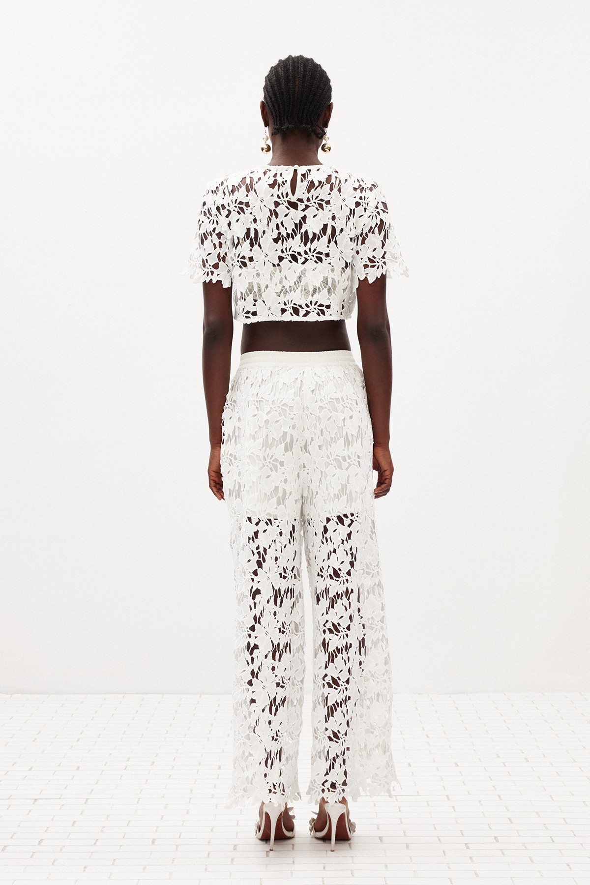 Ilpo Crop Lace Pants Set