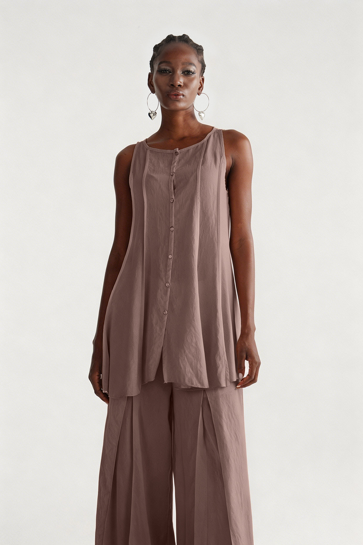 Iluminada Sleeveless Mesh Pants Set