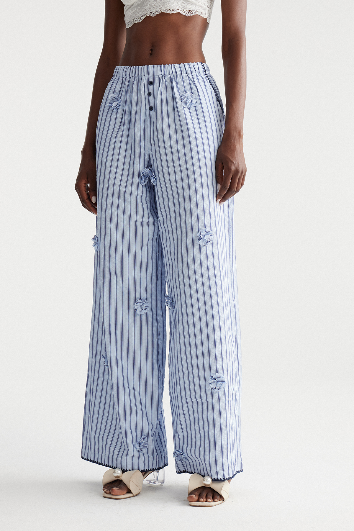 Imam Stripe Wide Leg Pants
