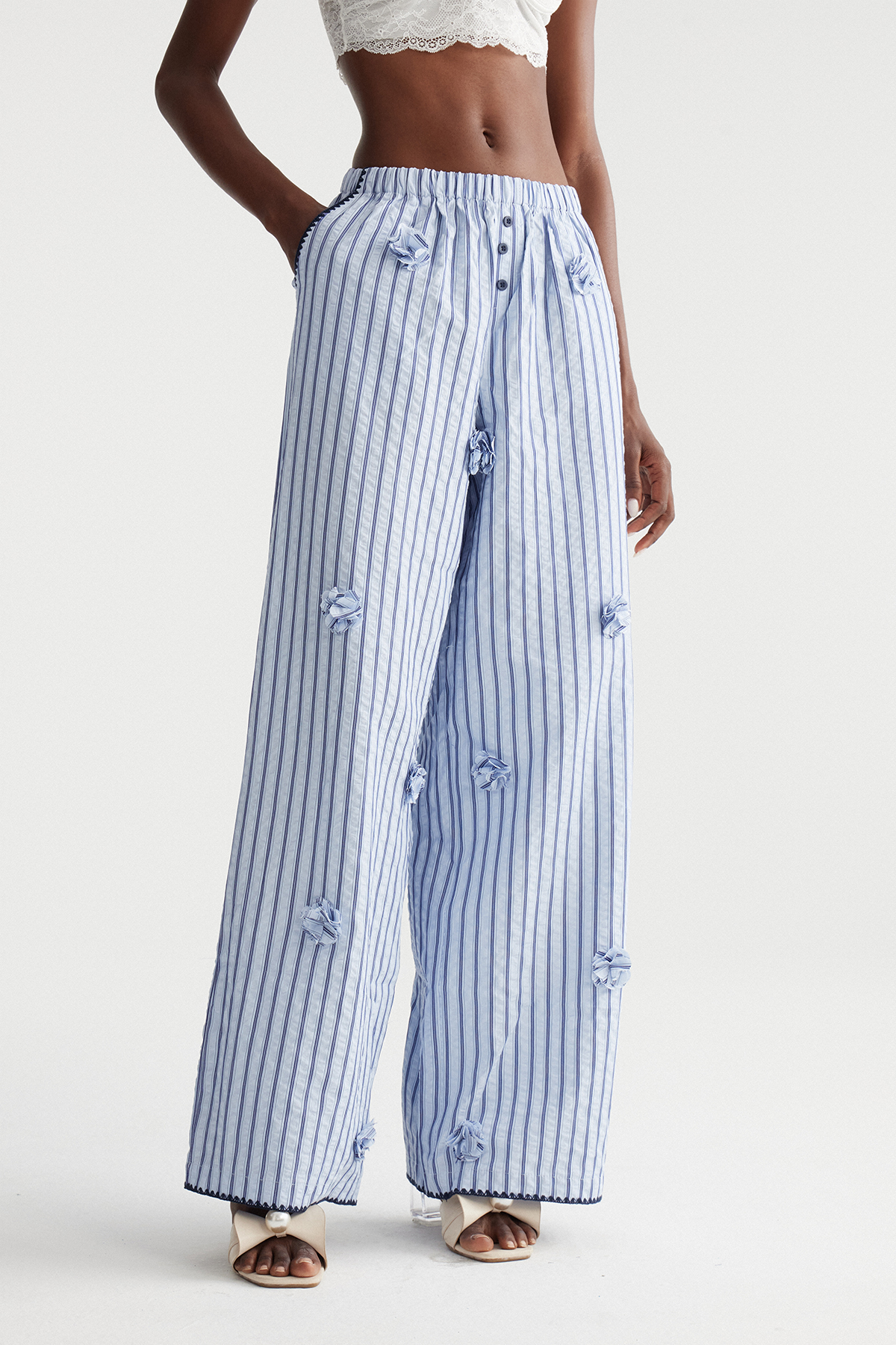 Imam Stripe Wide Leg Pants