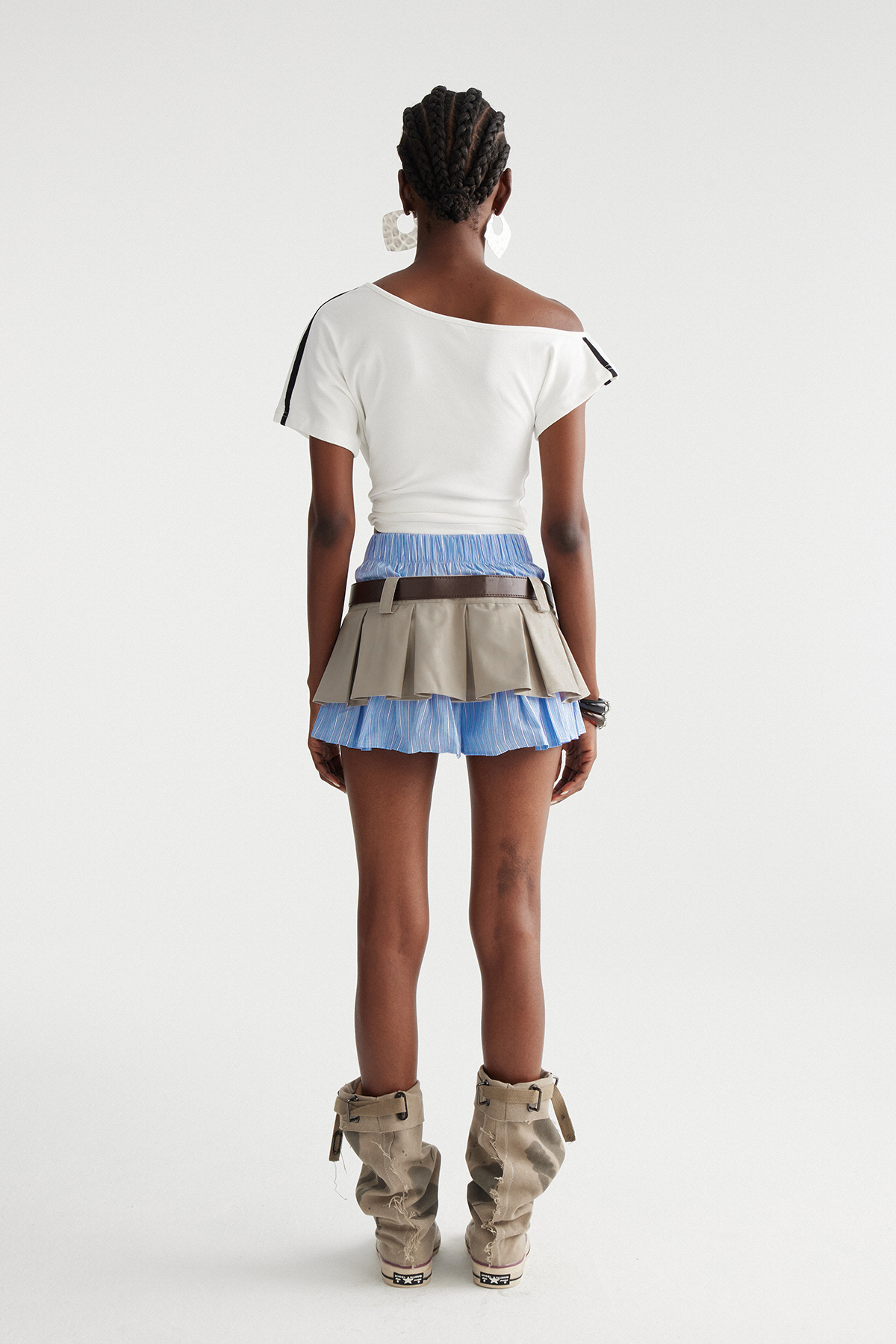 Iman Deconstruct Ruffle Mini Skirt
