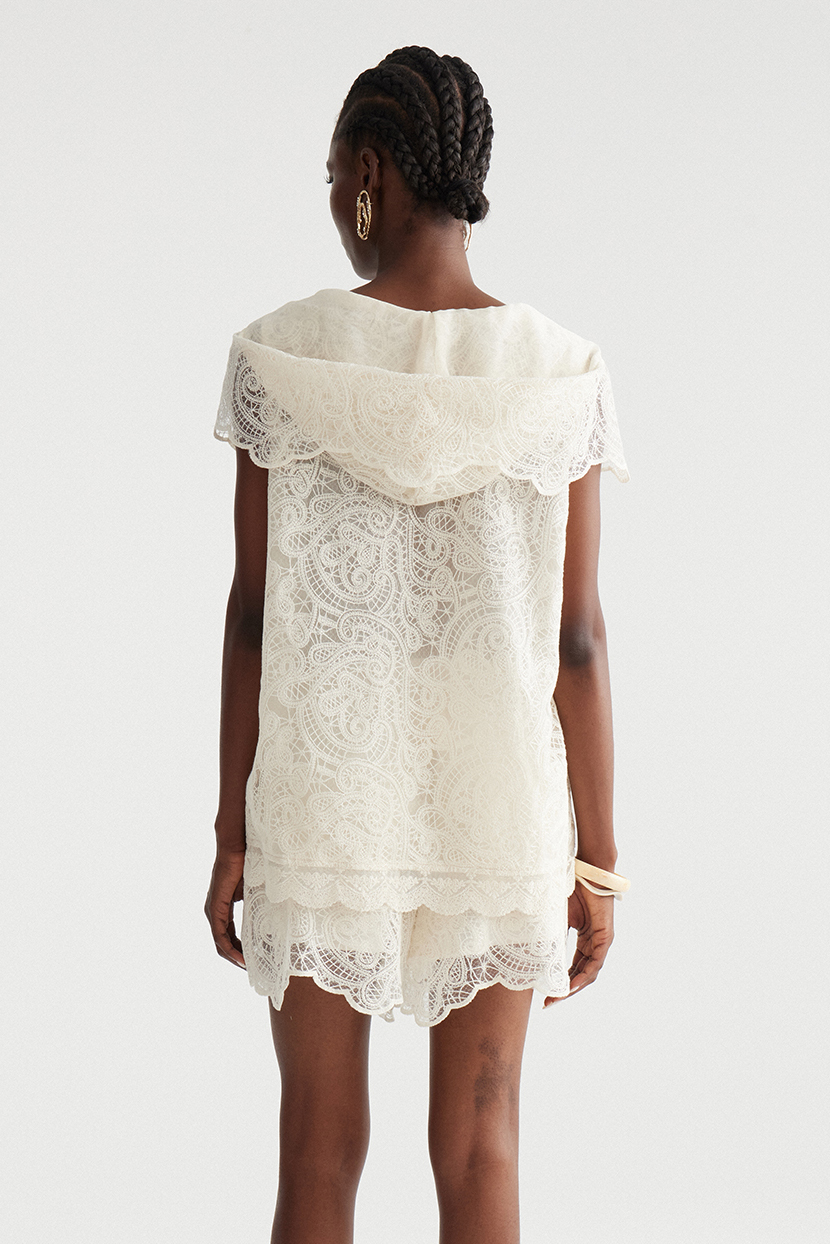 Imanol Hooded Lace Short Set