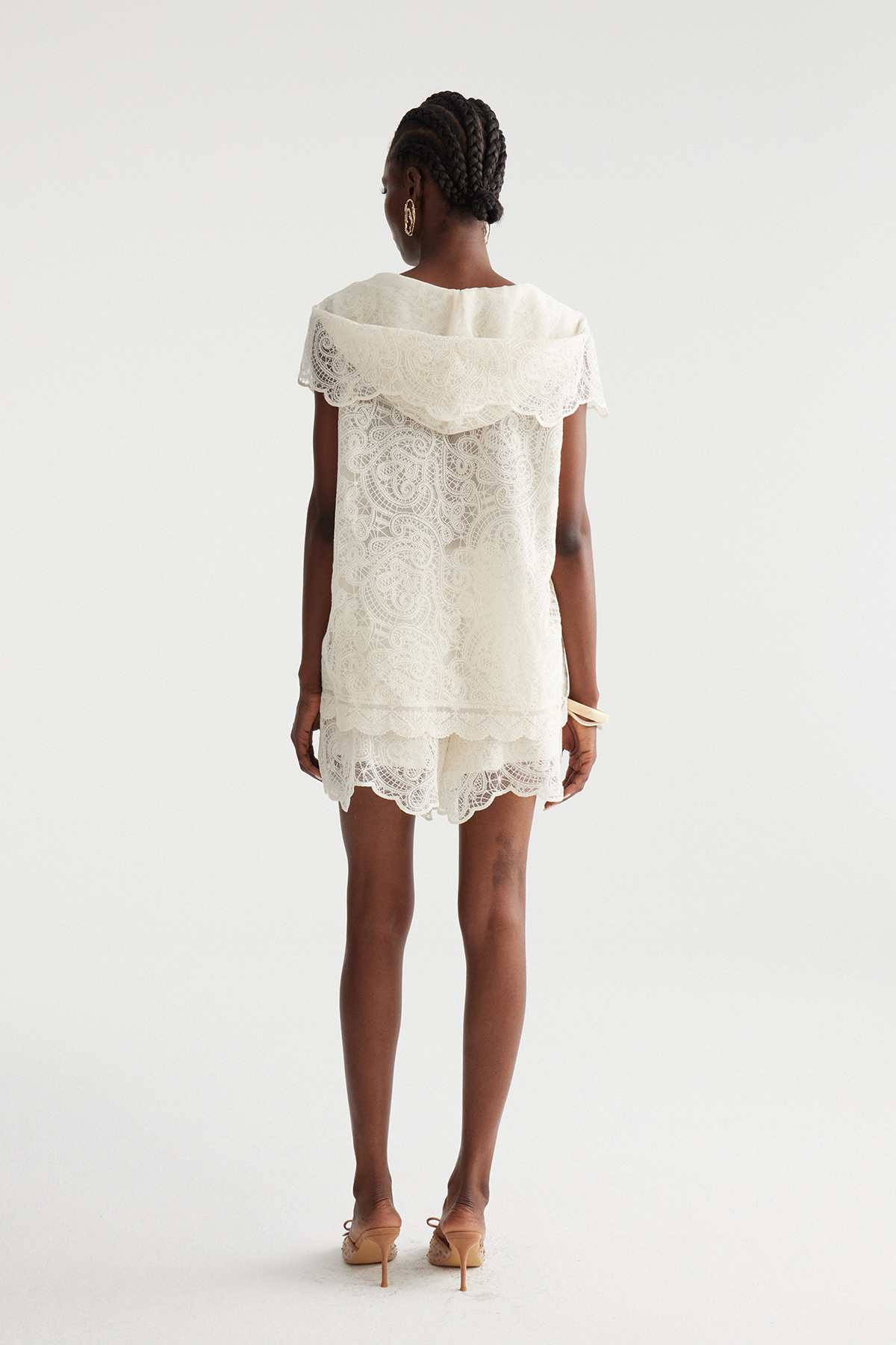 Imanol Hooded Lace Short Set