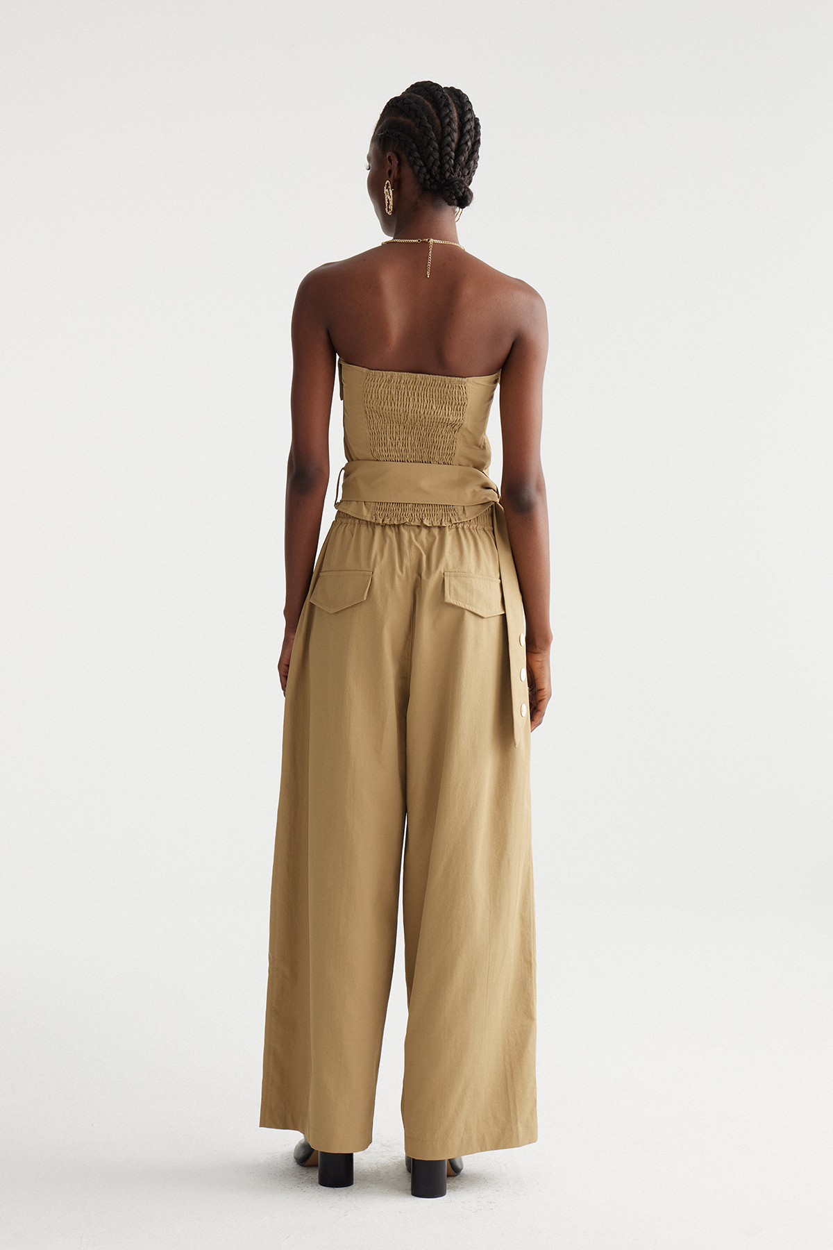 Immacolata Strapless Button Pants Set