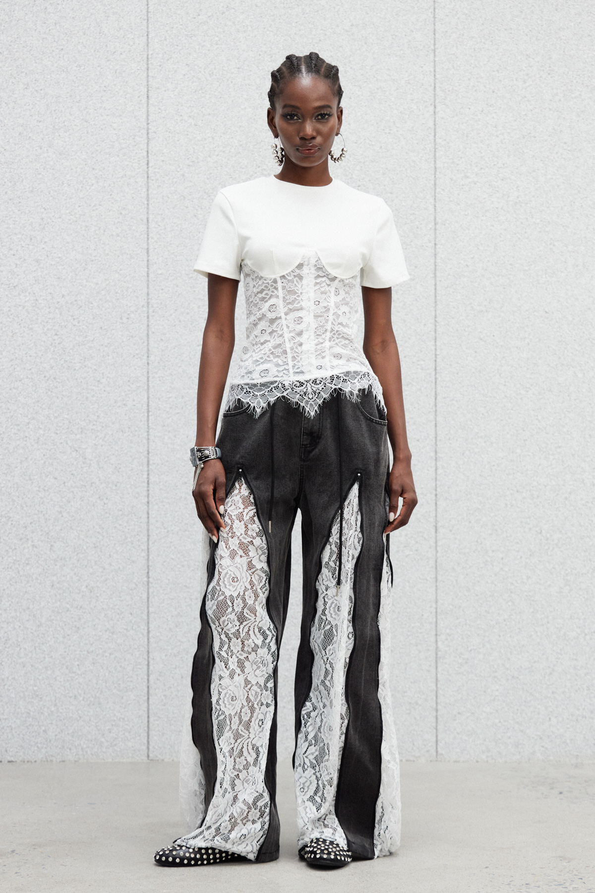 Immaculata Corset Lace Top In White