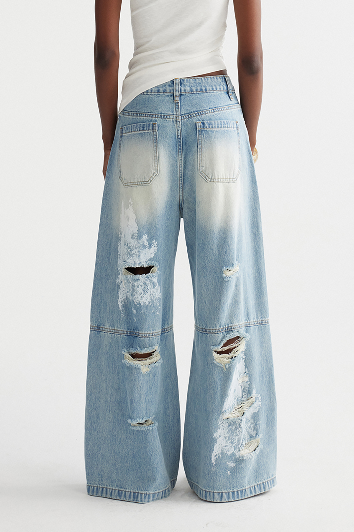 Imona Ripped Barrel Jeans