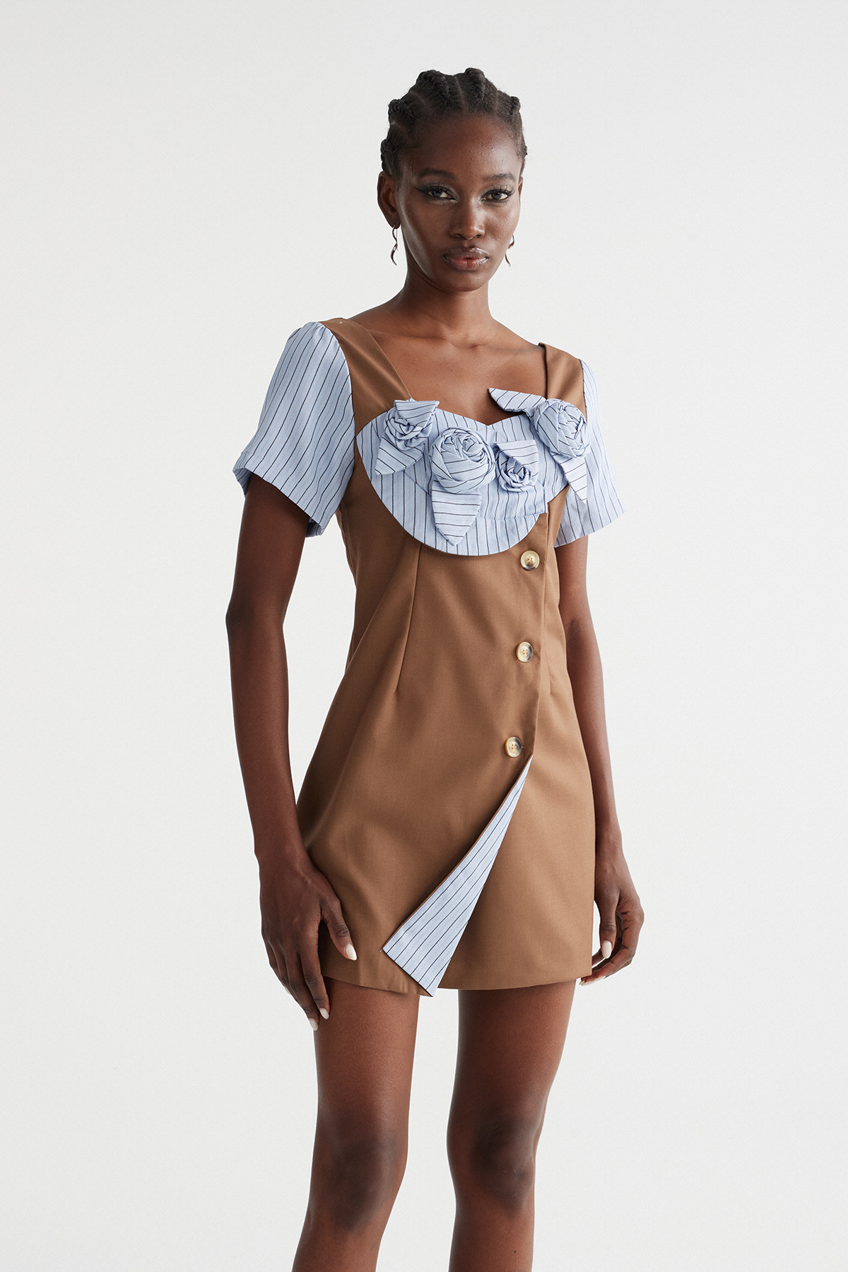 Imran Flower Stripe Mini Dress