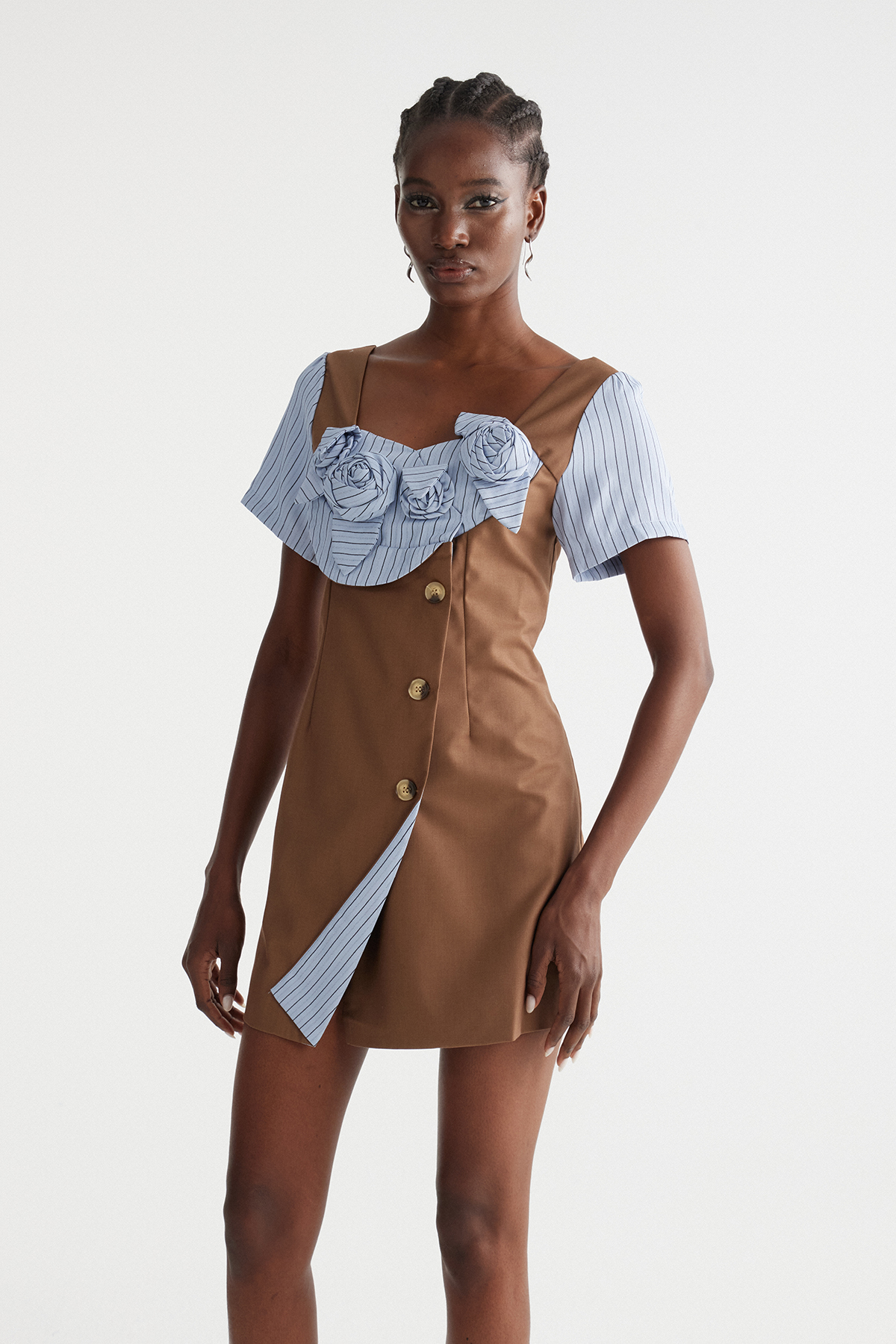 Imran Flower Stripe Mini Dress