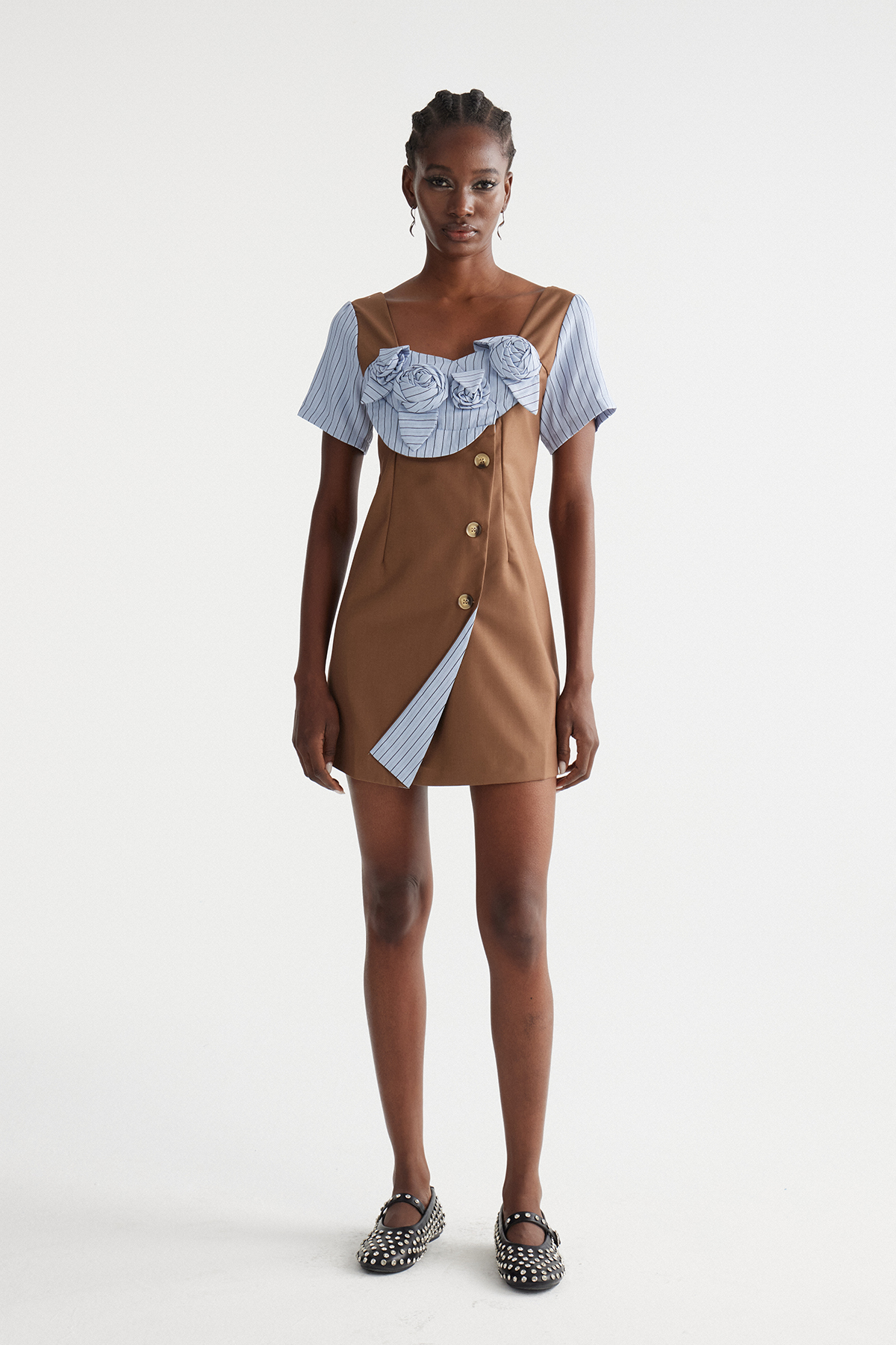Imran Flower Stripe Mini Dress