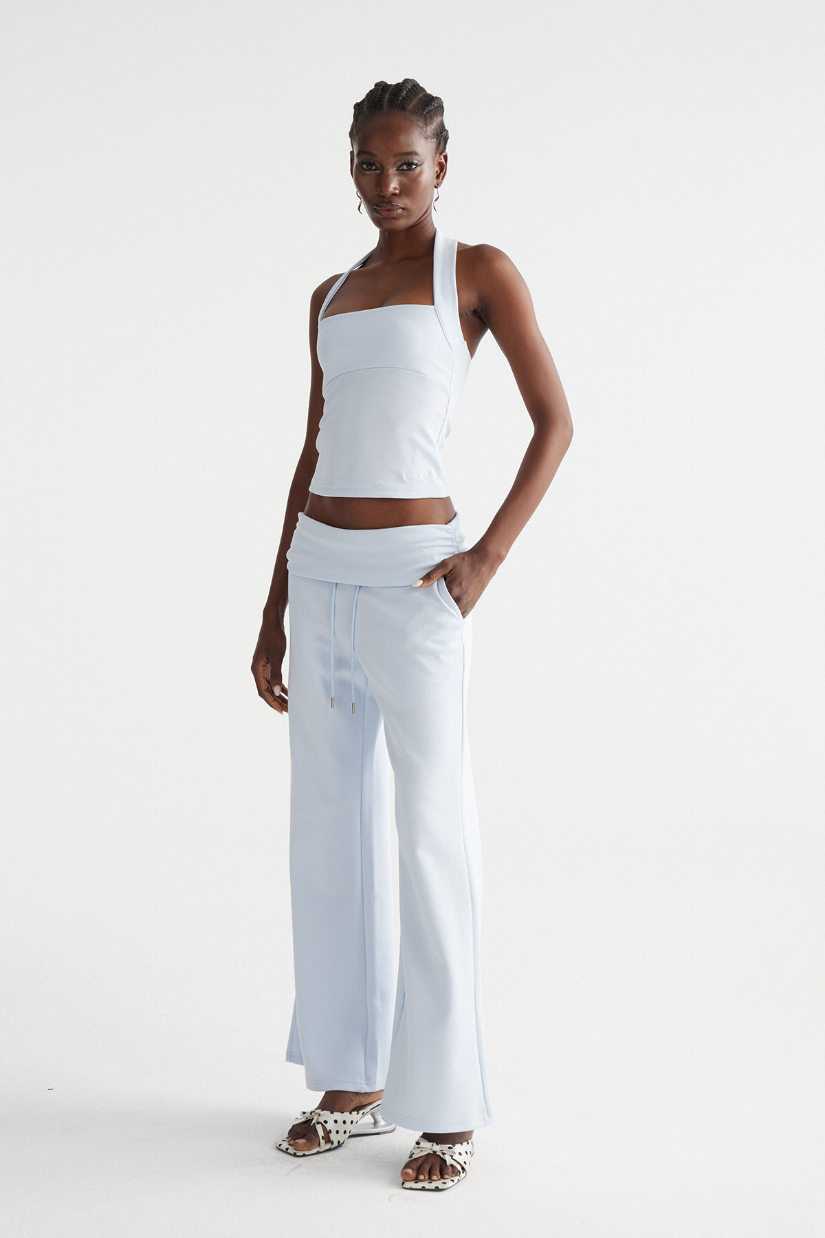 Imtiaz Halter Neck Bootcut Pants Set