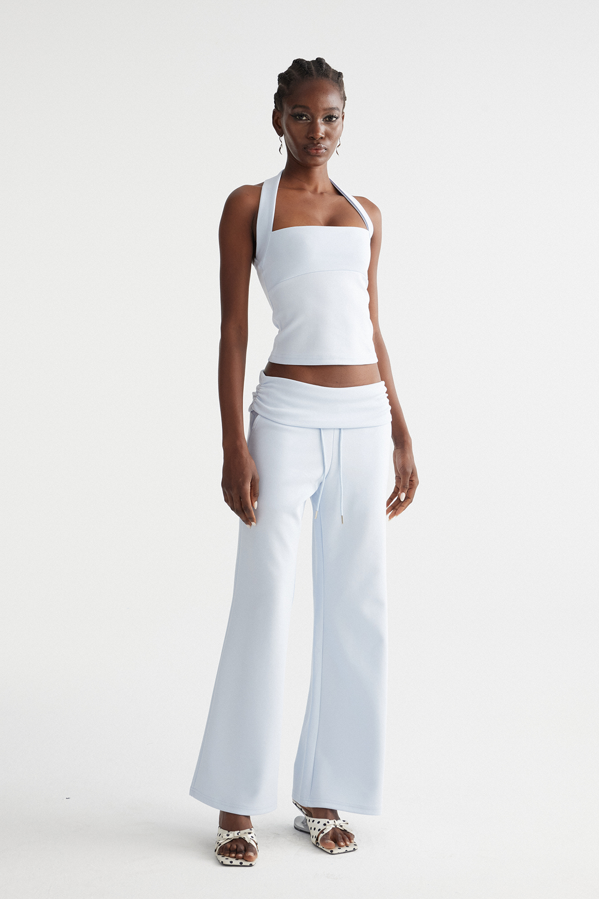 Imtiaz Halter Neck Bootcut Pants Set