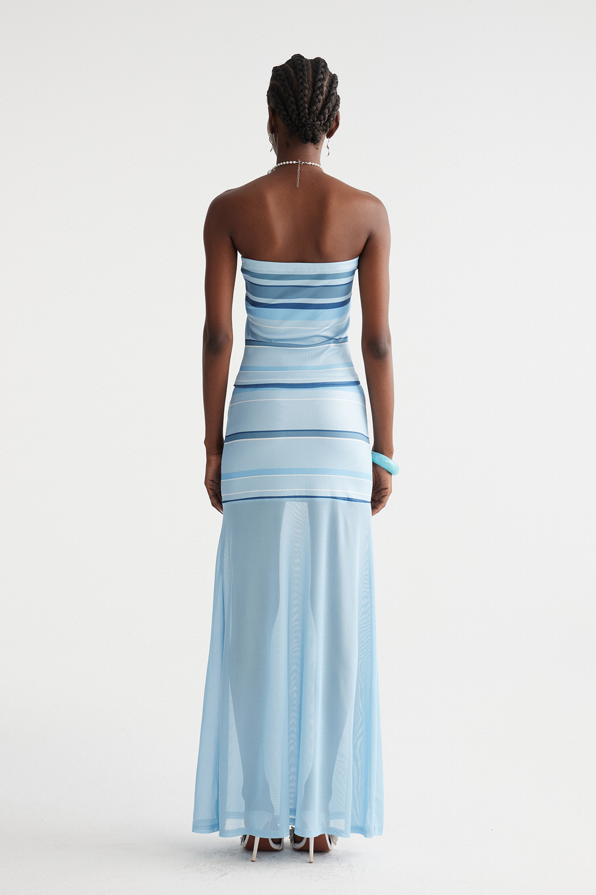 Imtiyaz Strapless Knit Skirt Set
