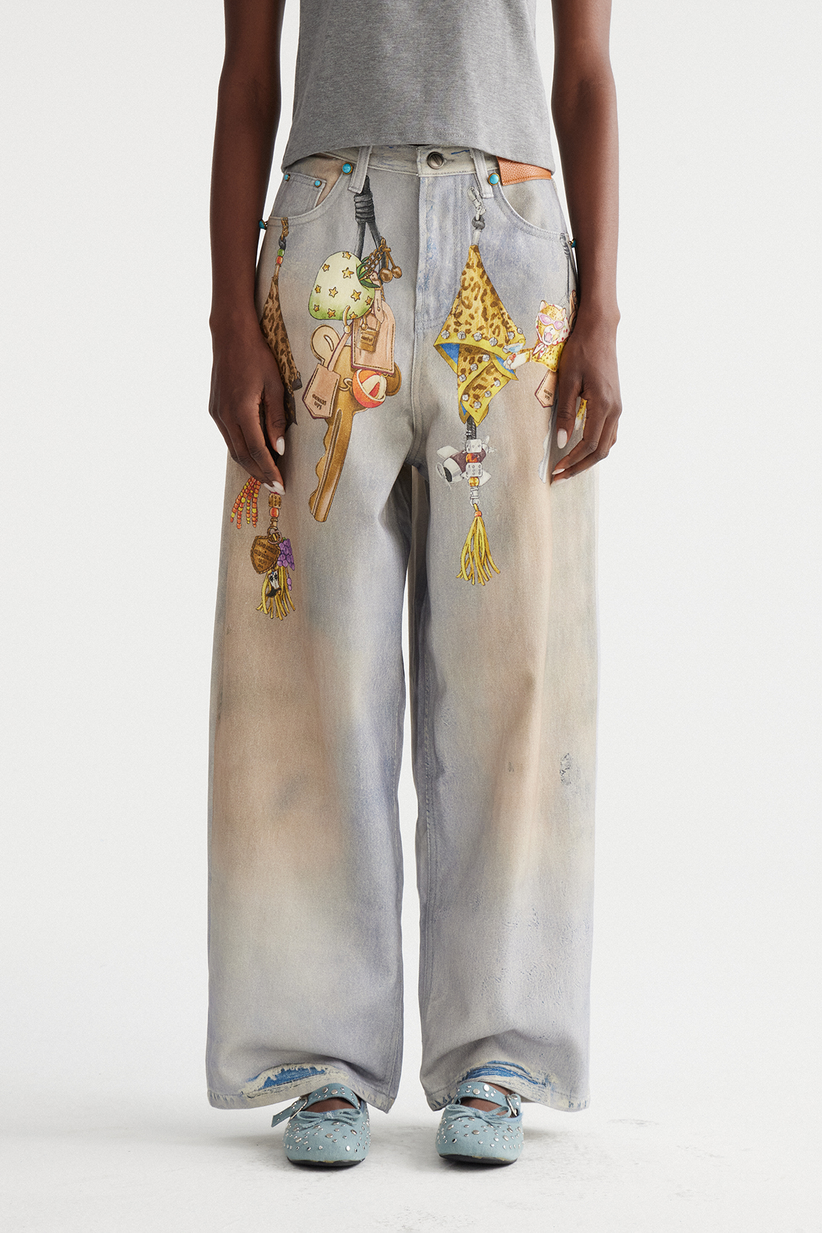 Ina Print Baggy Jeans