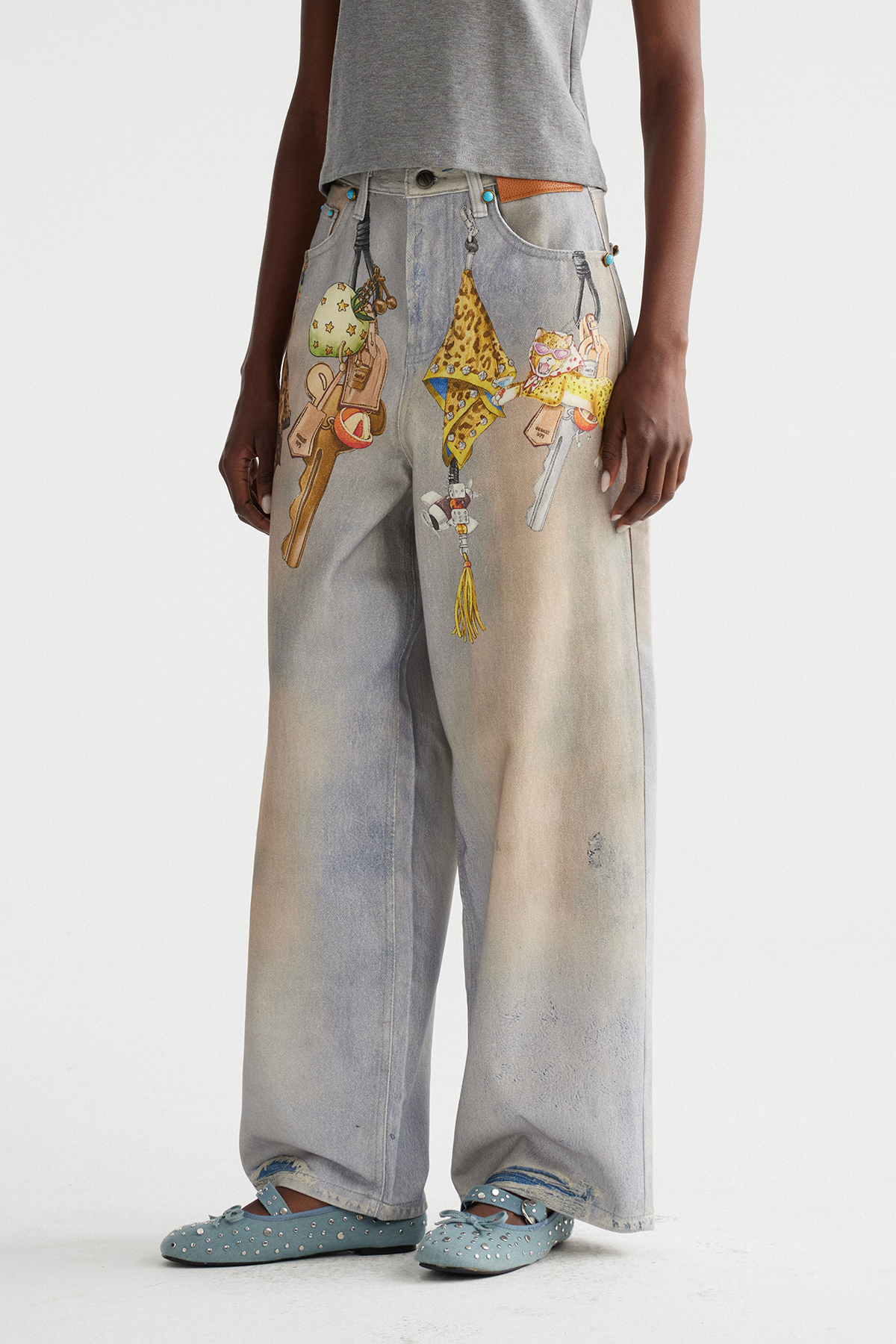 Ina Print Baggy Jeans