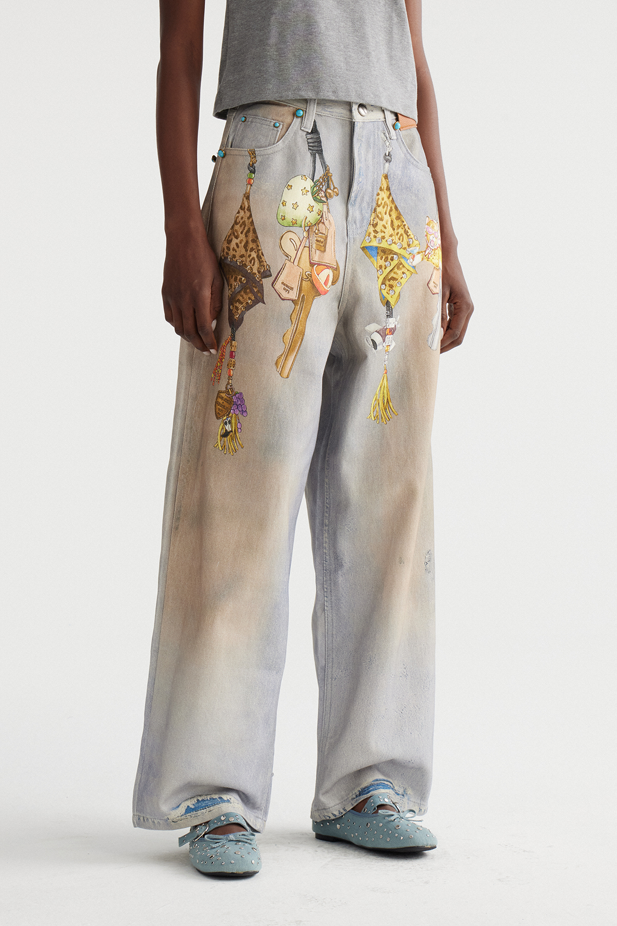 Ina Print Baggy Jeans