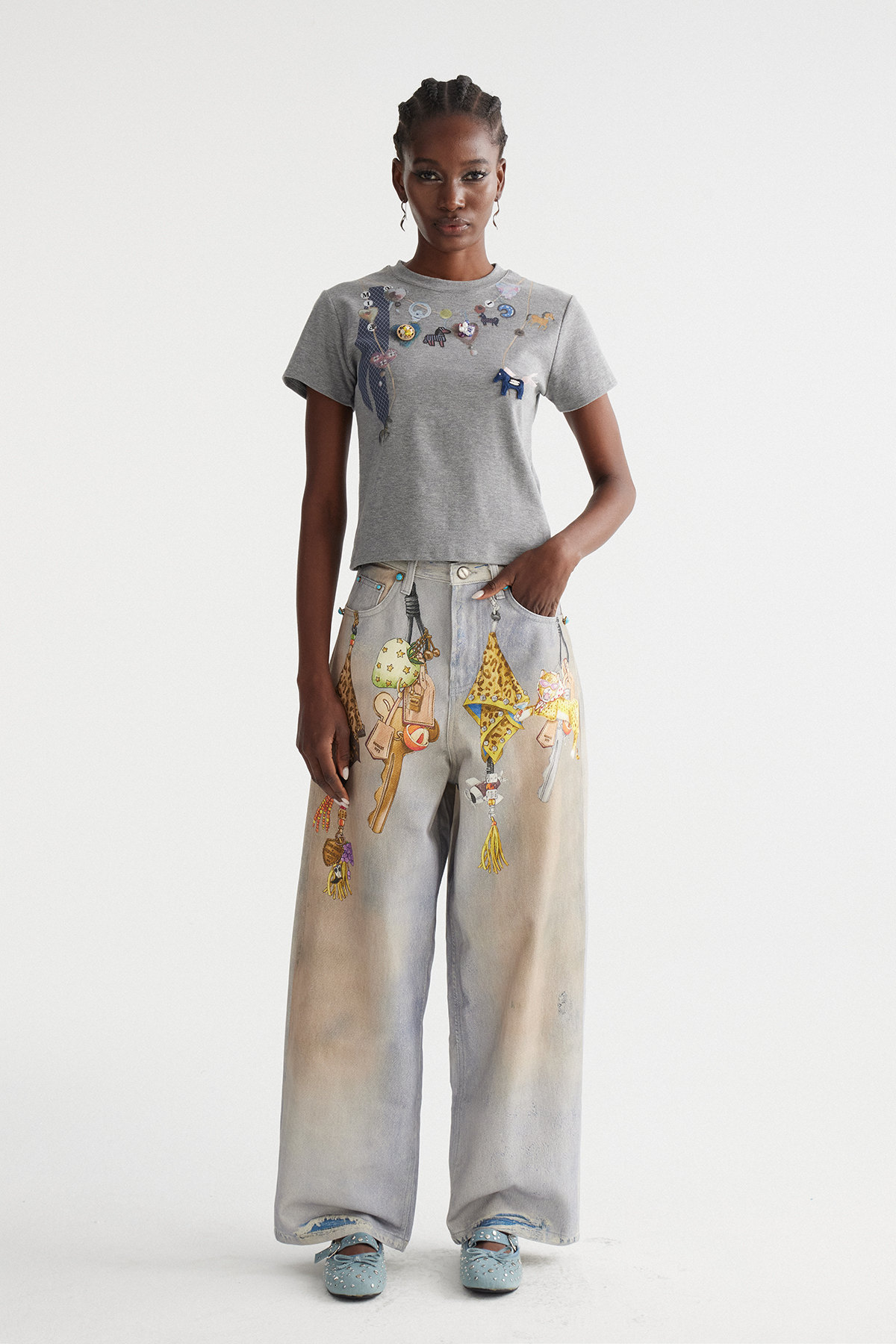 Ina Print Baggy Jeans